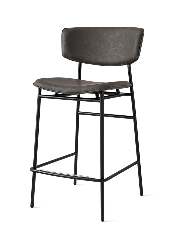 FIFTIES upholstered bar stool with a black base