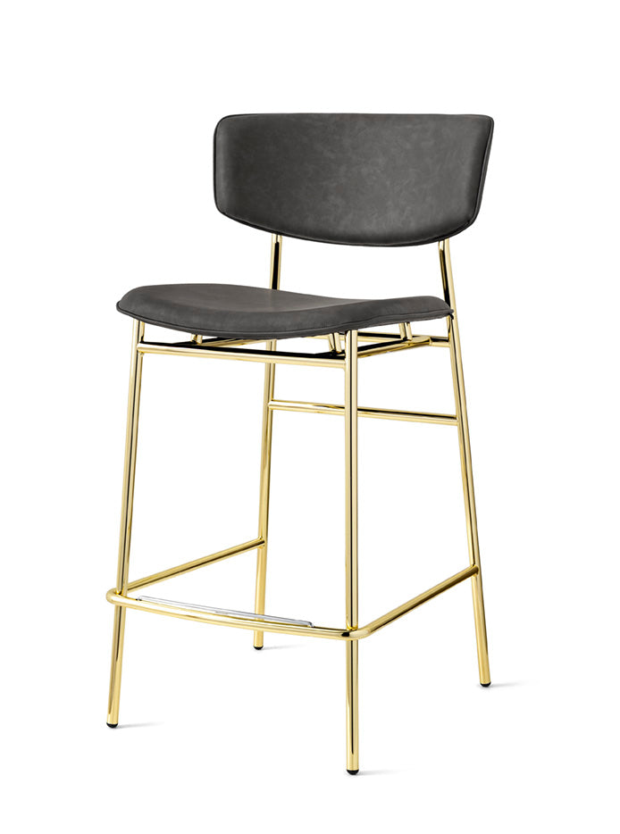 FIFTIES upholstered bar chair with a golden base