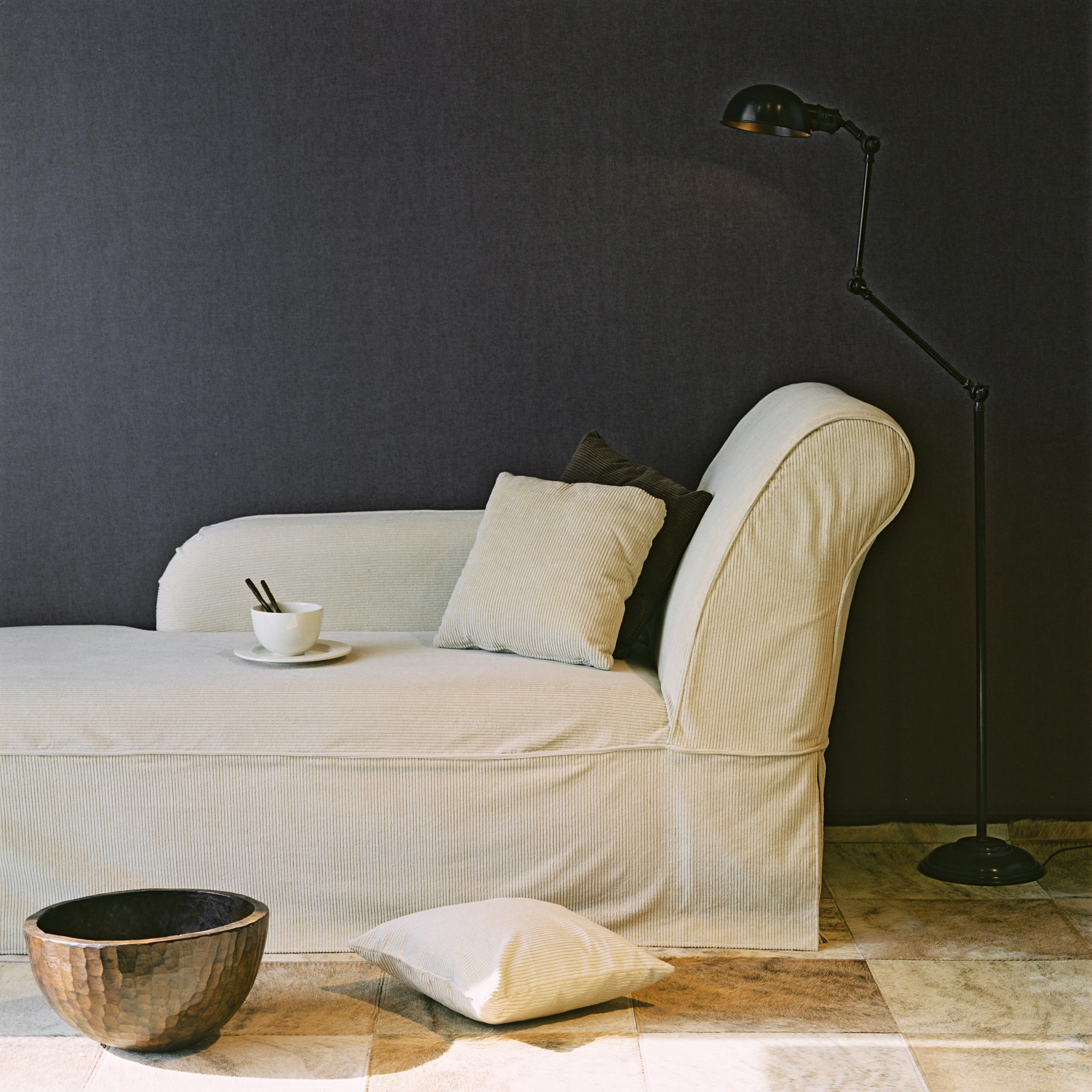 Strukturierte Tapete, die Leinwand imitiert, LIN perlmutt