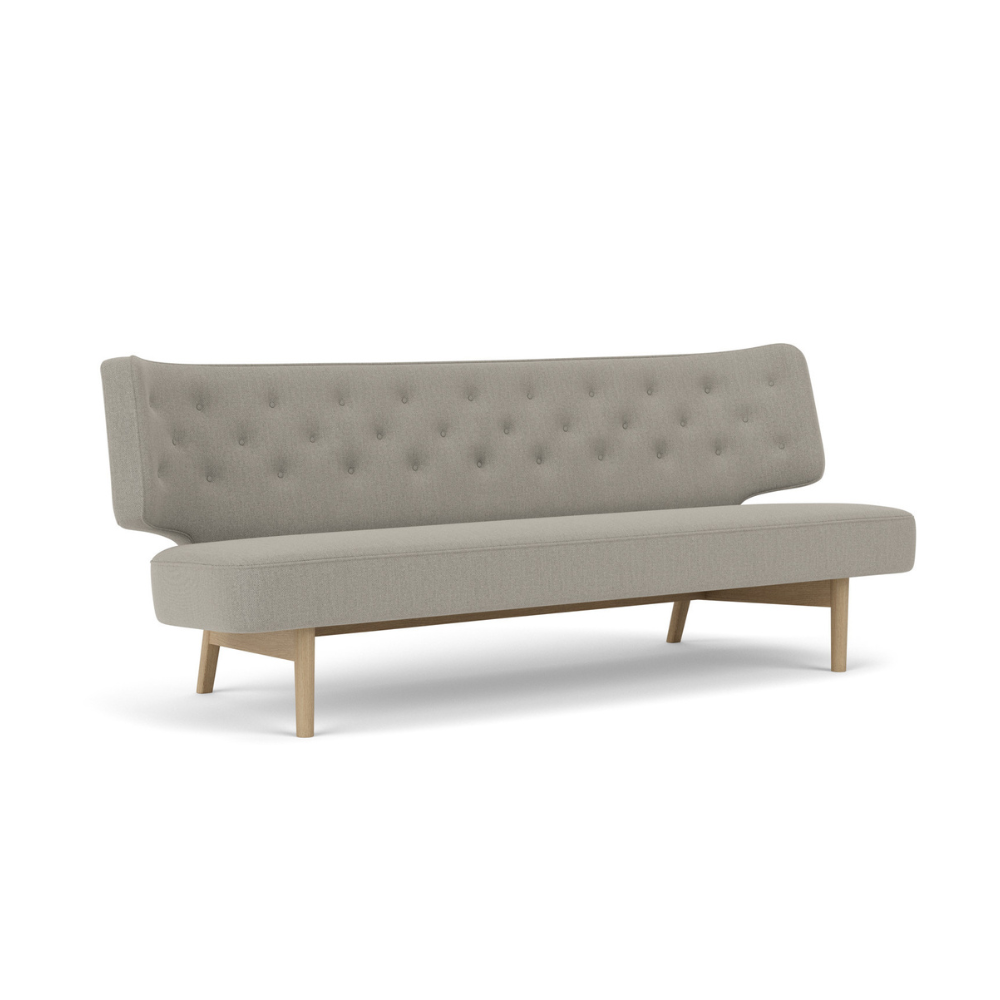 2-seater sofa RADIOHUS gray with oak base [Julia]