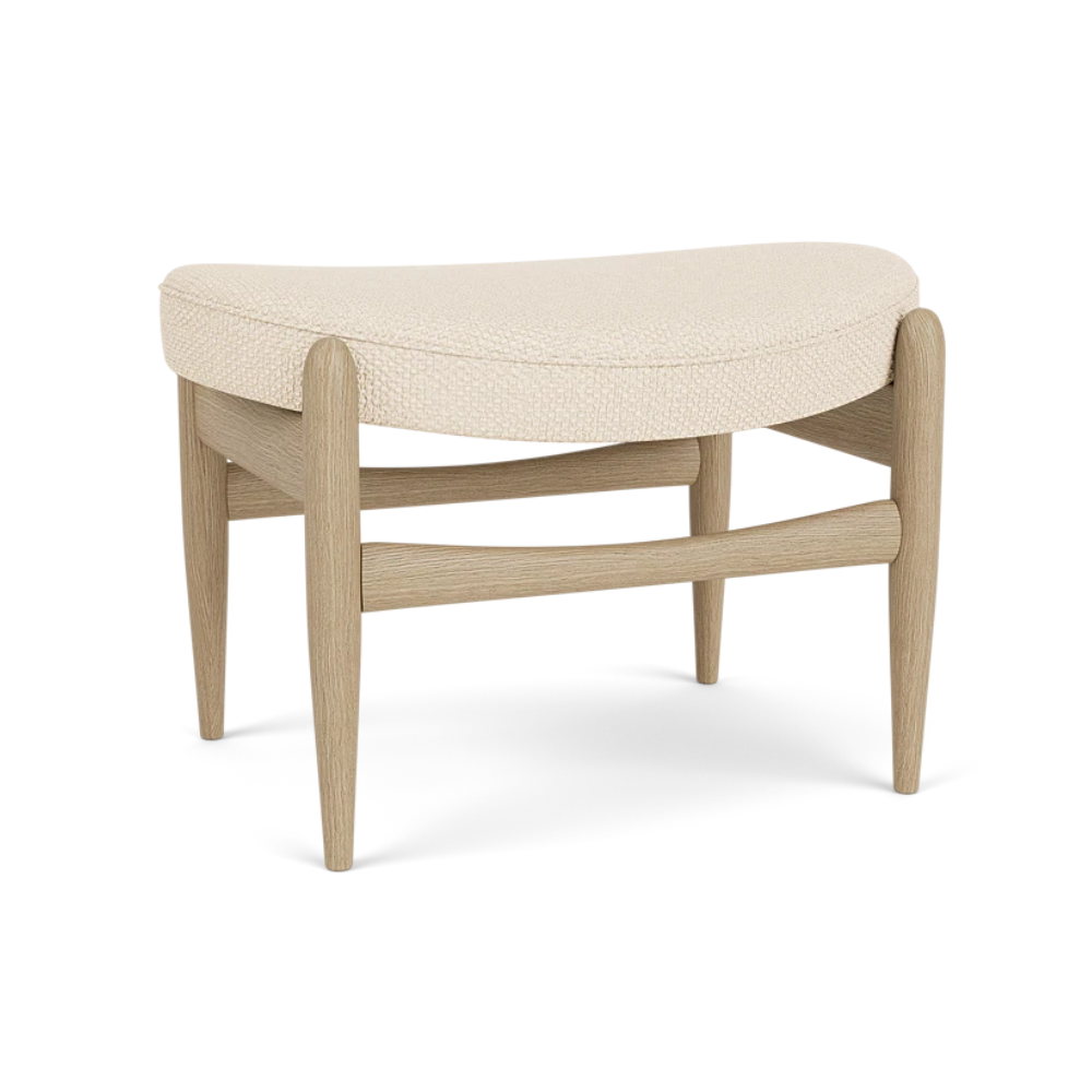 ELIZABETH cream footrest with oak base [Julia]