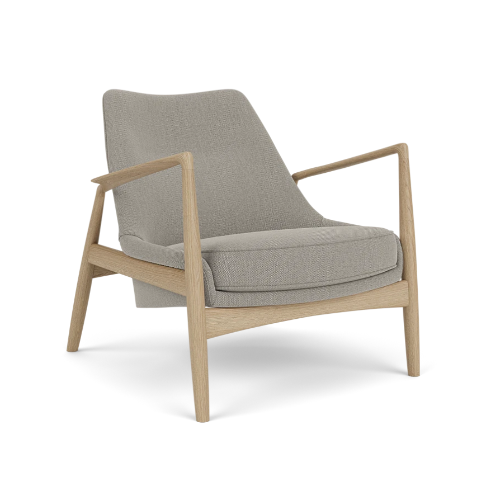 THE SEAL gray armchair with oak base [Julia]