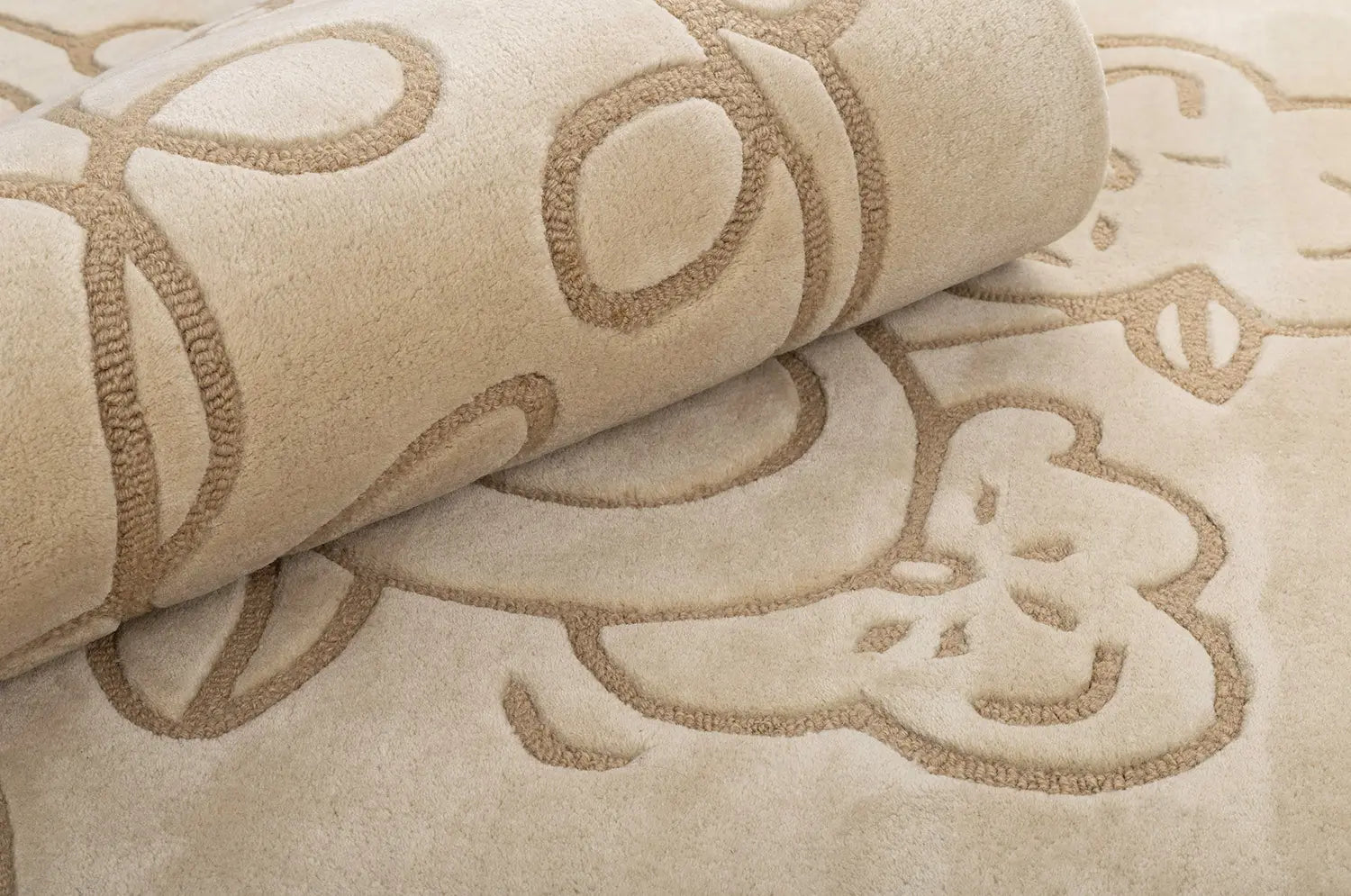 Teppich FLORENCE beige mit Kaffee-Optik