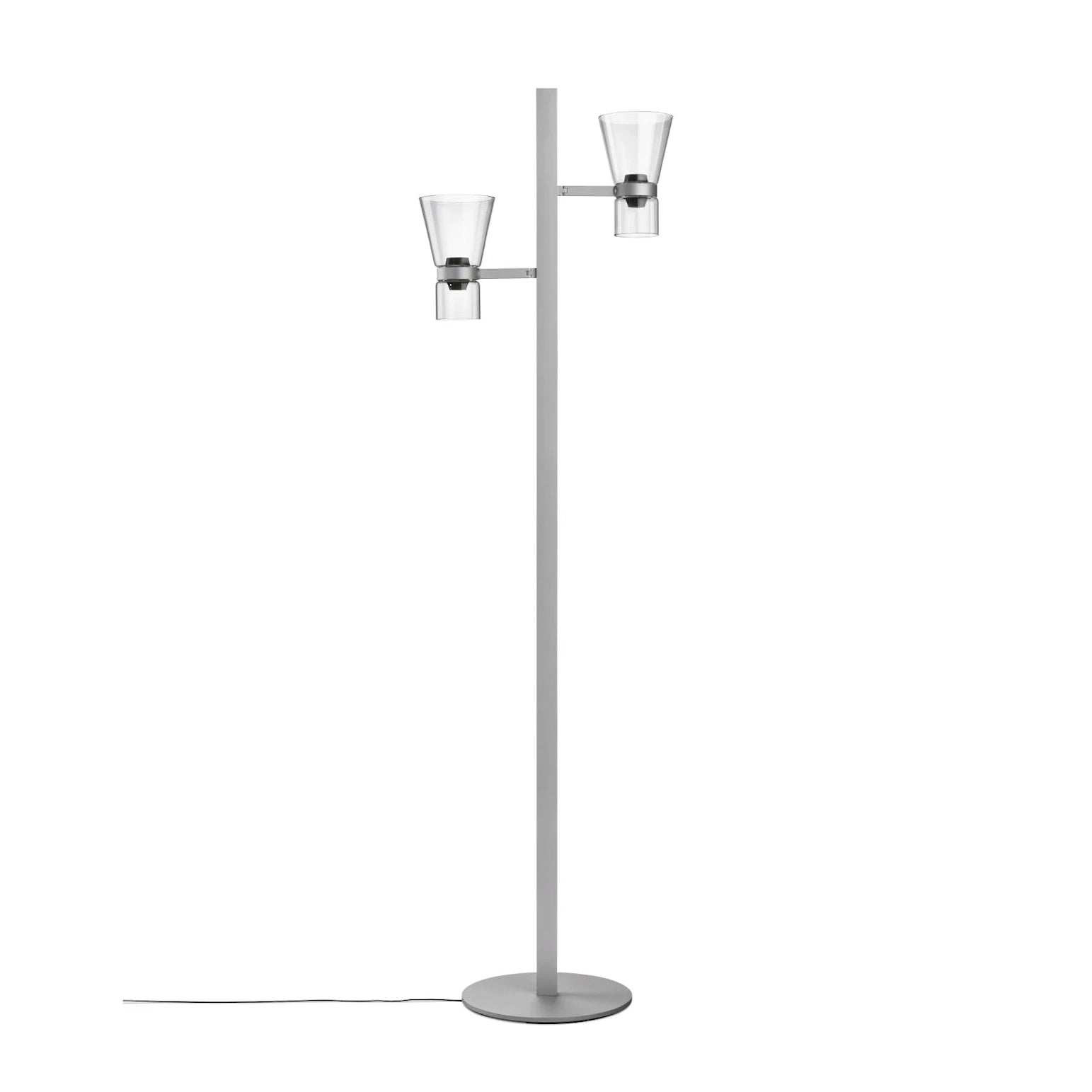 Lampa podłogowa dwupunktowa NOCTURNE F2 CONE srebrny