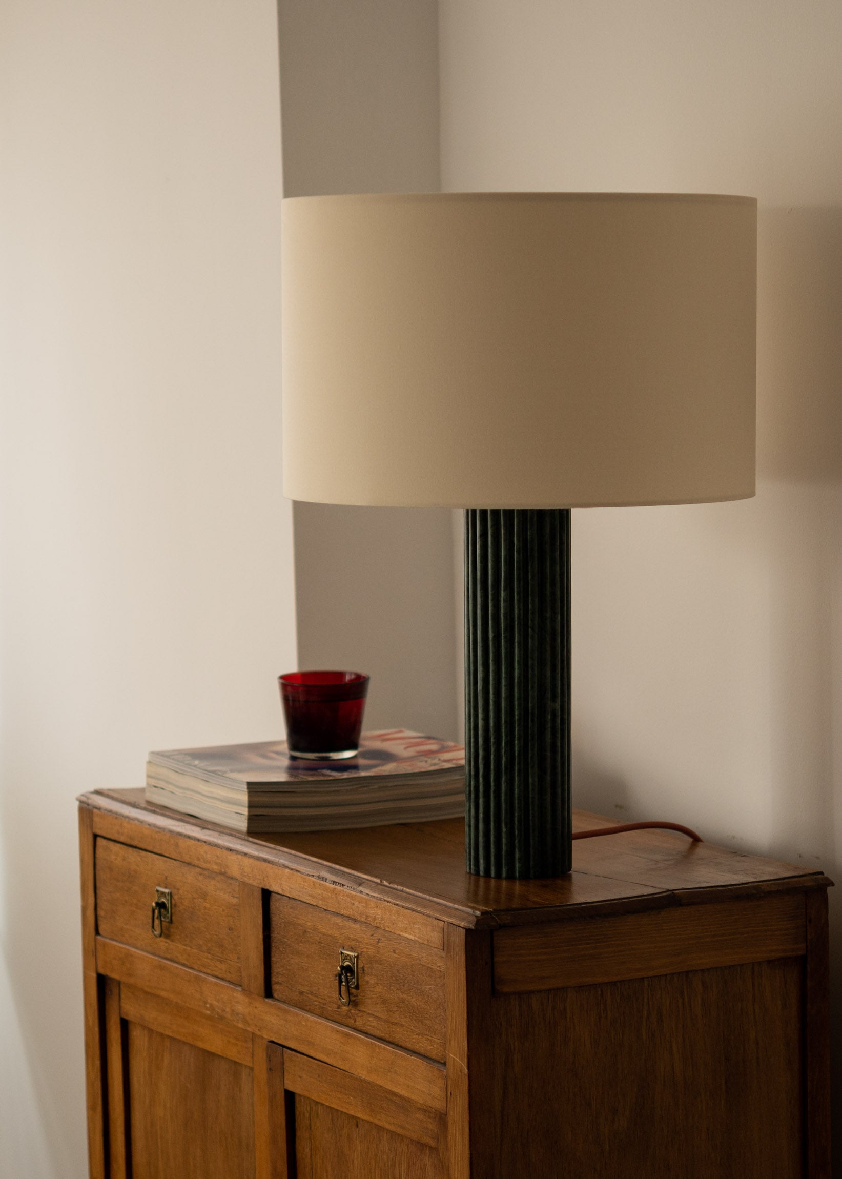 Table lamp FLUTA green marble