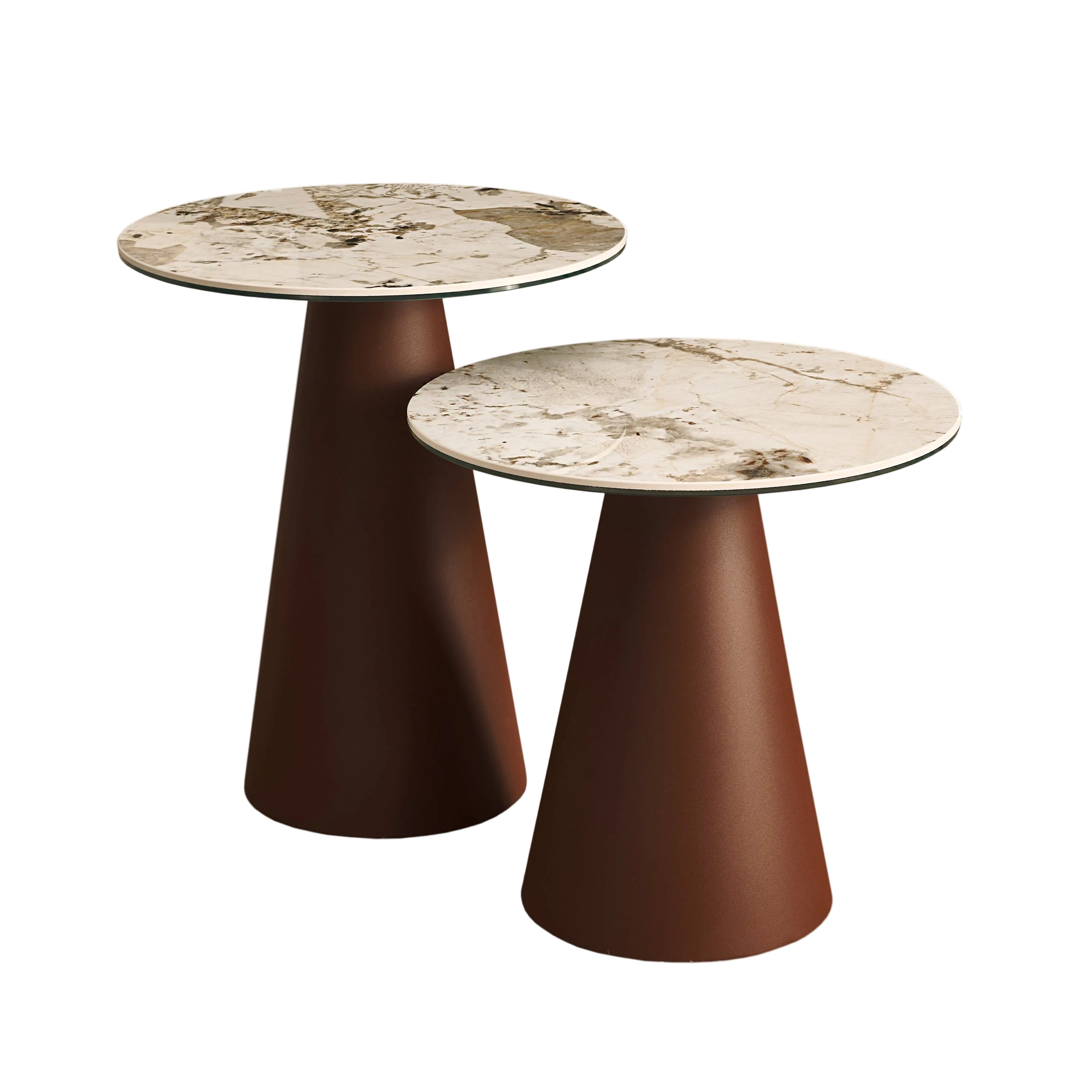 Stolik kawowy FUNGHI brązowy spiek kwarcowy