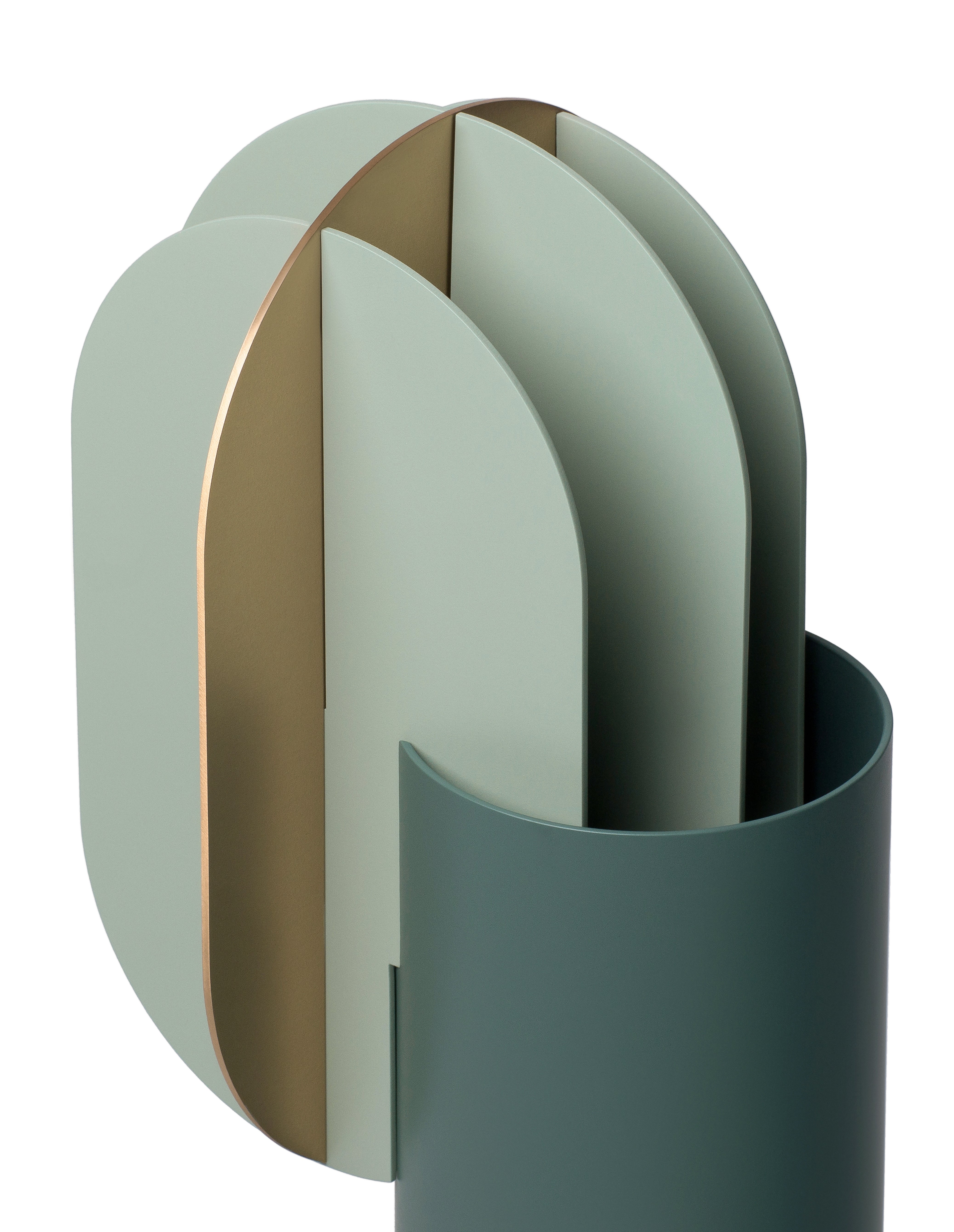 Vase GABO grün mit Messing