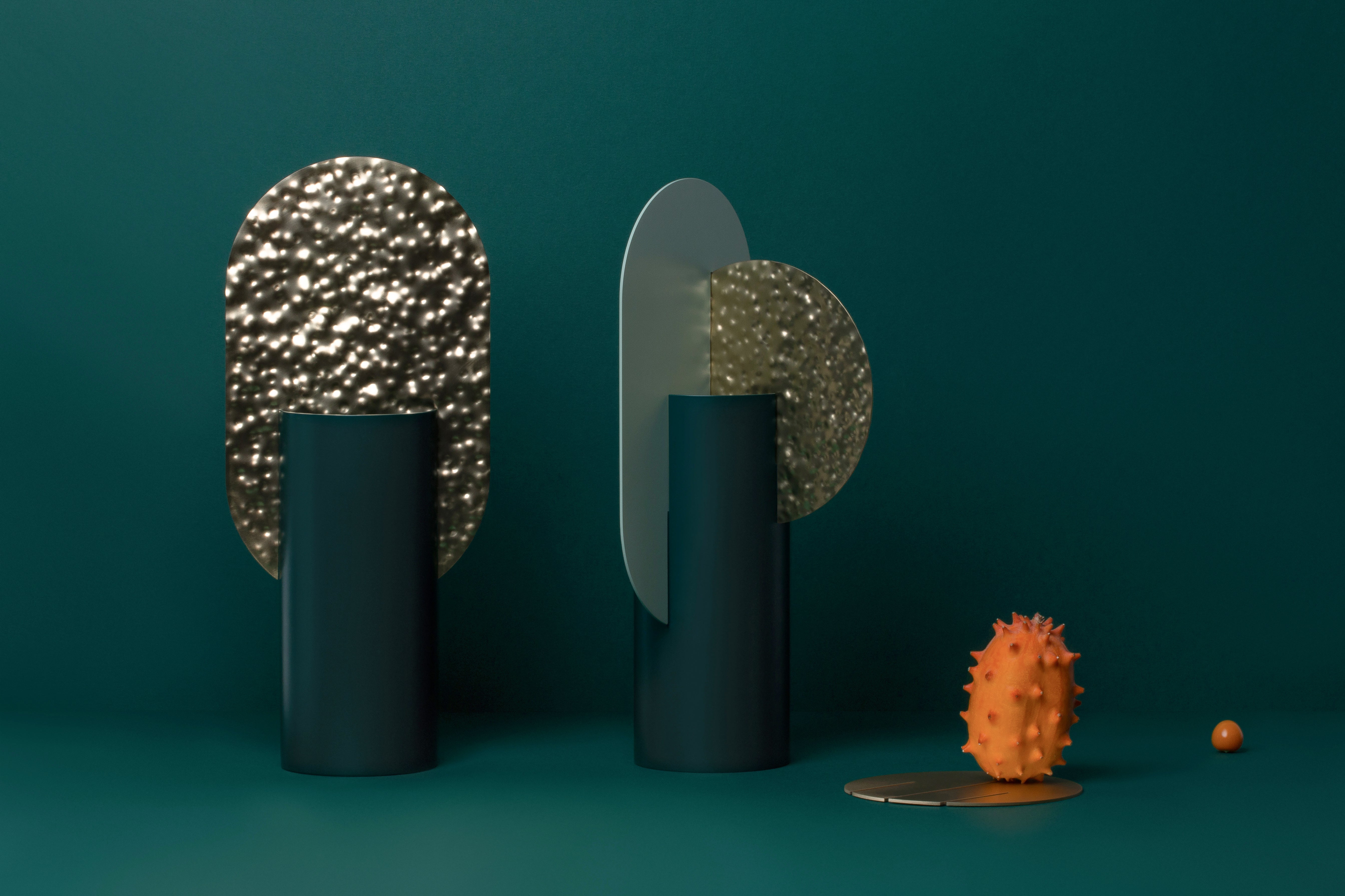 Vase YERMILOV - NUMMERIERTE EDITION grün mit Messing