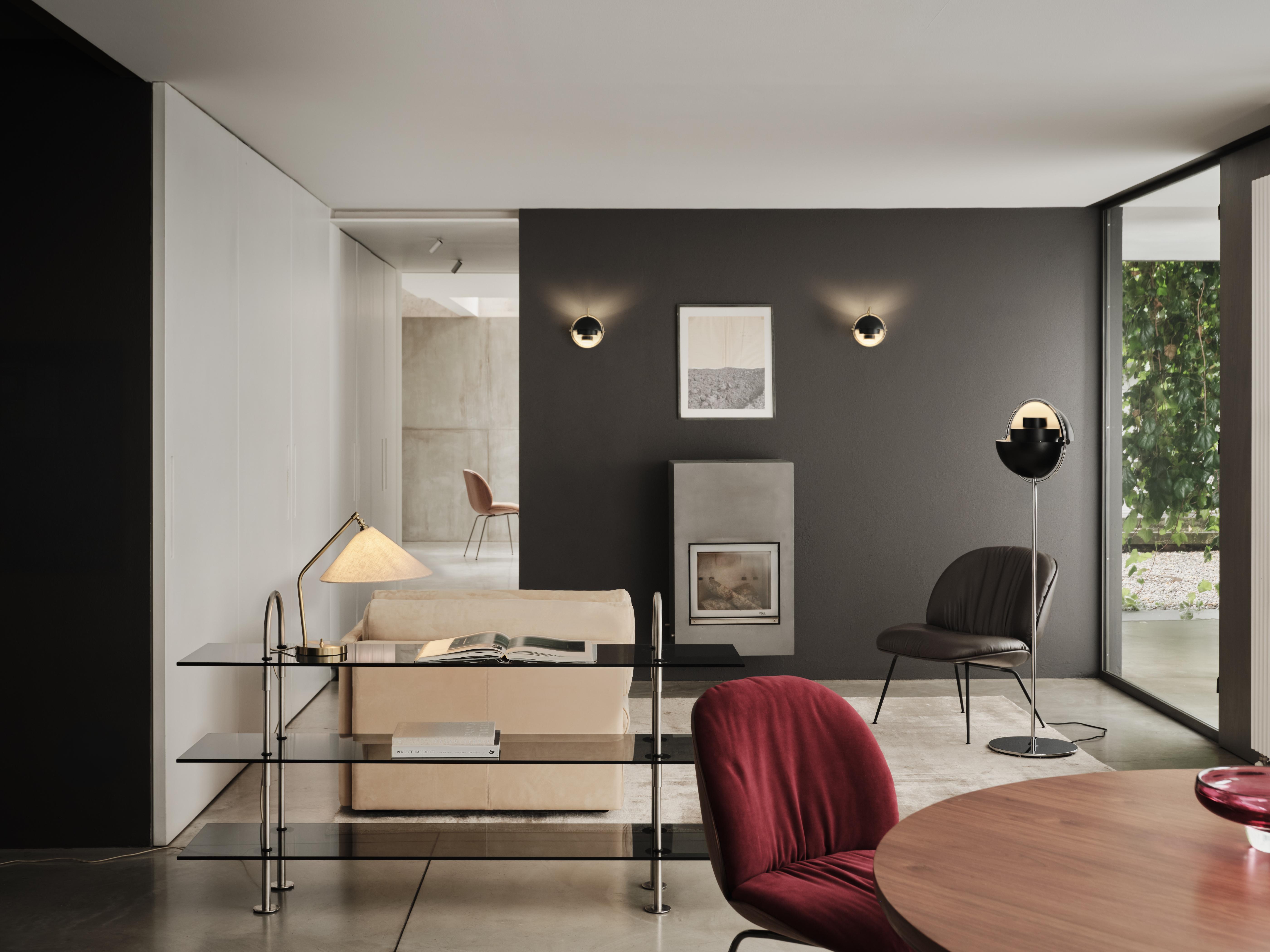 Lampa stołowa GRÄSHOPPA mosiądz i płótno