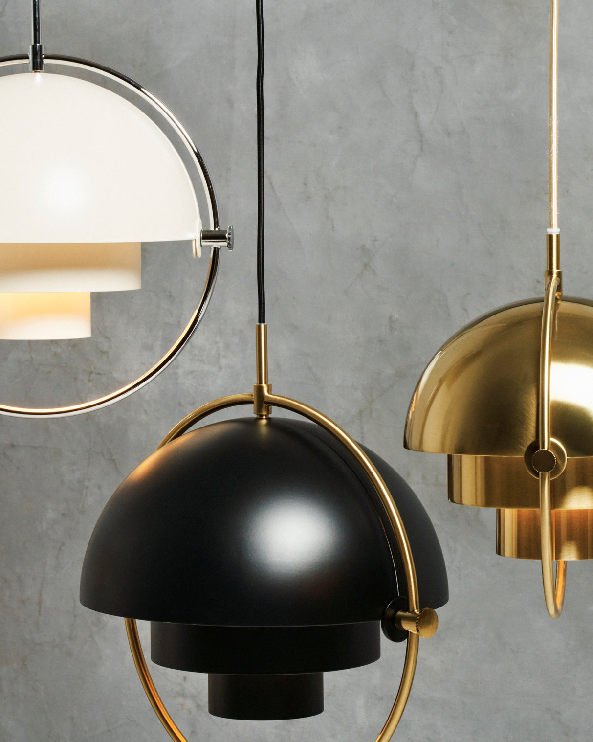 MULTI-LITE Pendelleuchte hellgrün mit Messing
