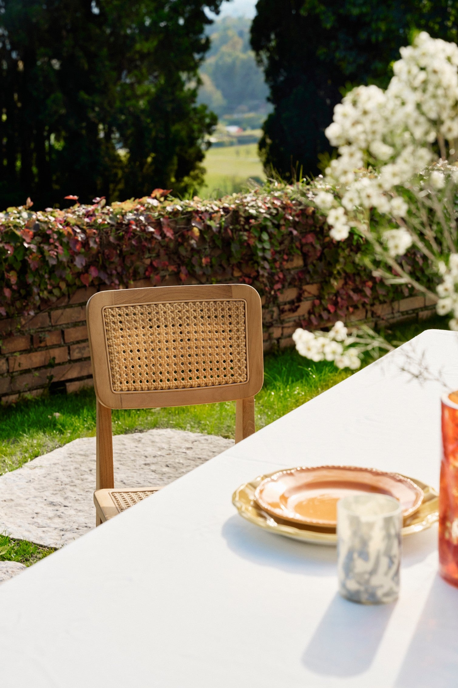 C-CHAIR Garden Chair Teak Wood with Woven Detail