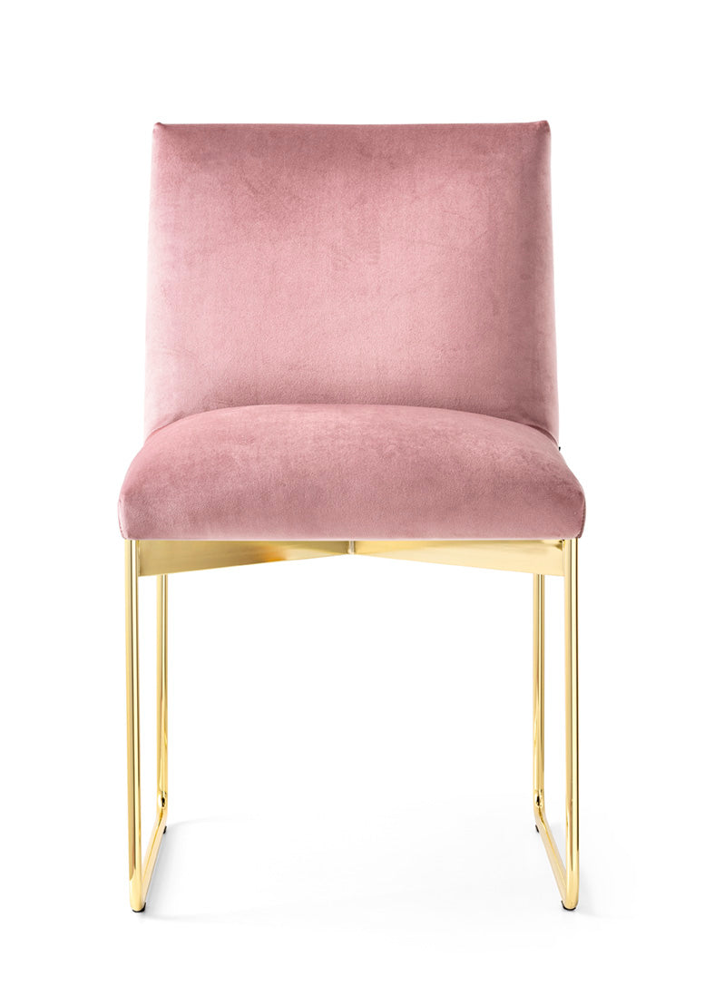 GALA upholstered chair with a golden base