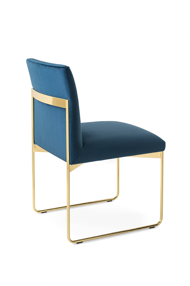 GALA upholstered chair with a golden base