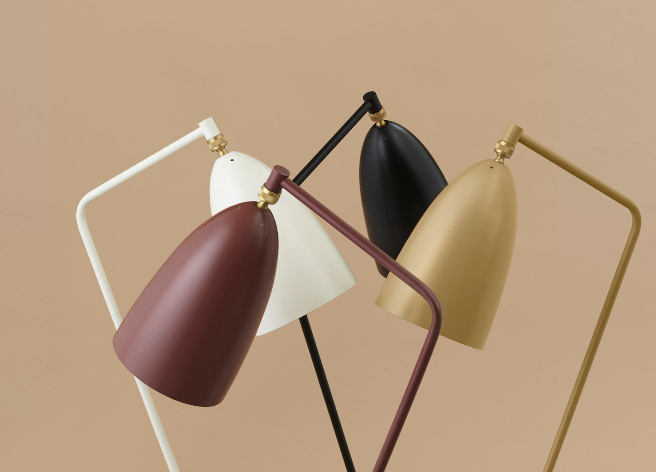 GRÄSHOPPA brown tripod reading floor lamp