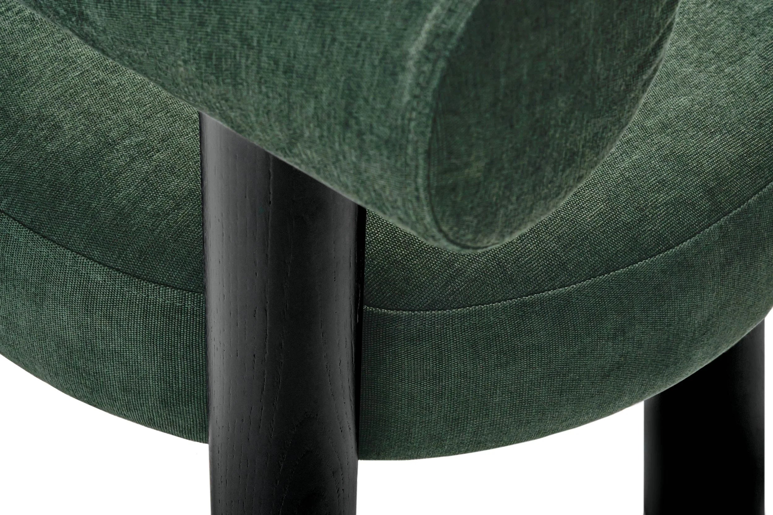 Upholstered Bar Stool GROPIUS CS2 with Wooden Base