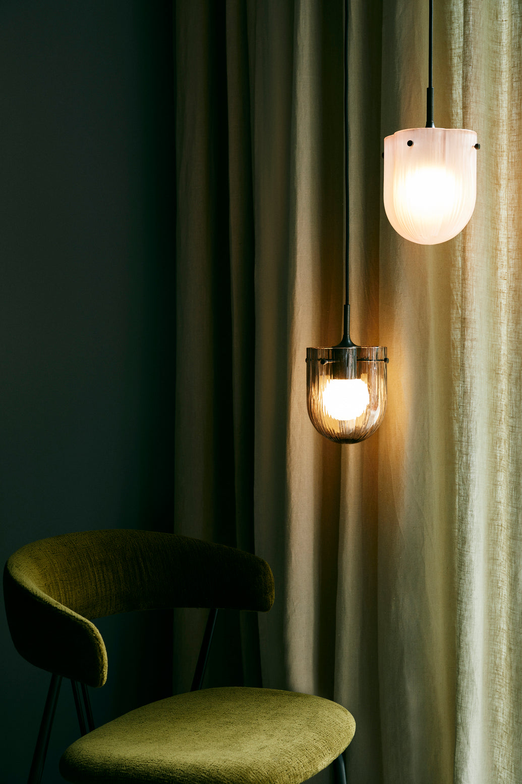 Lampa wisząca SEINE dymione szkło