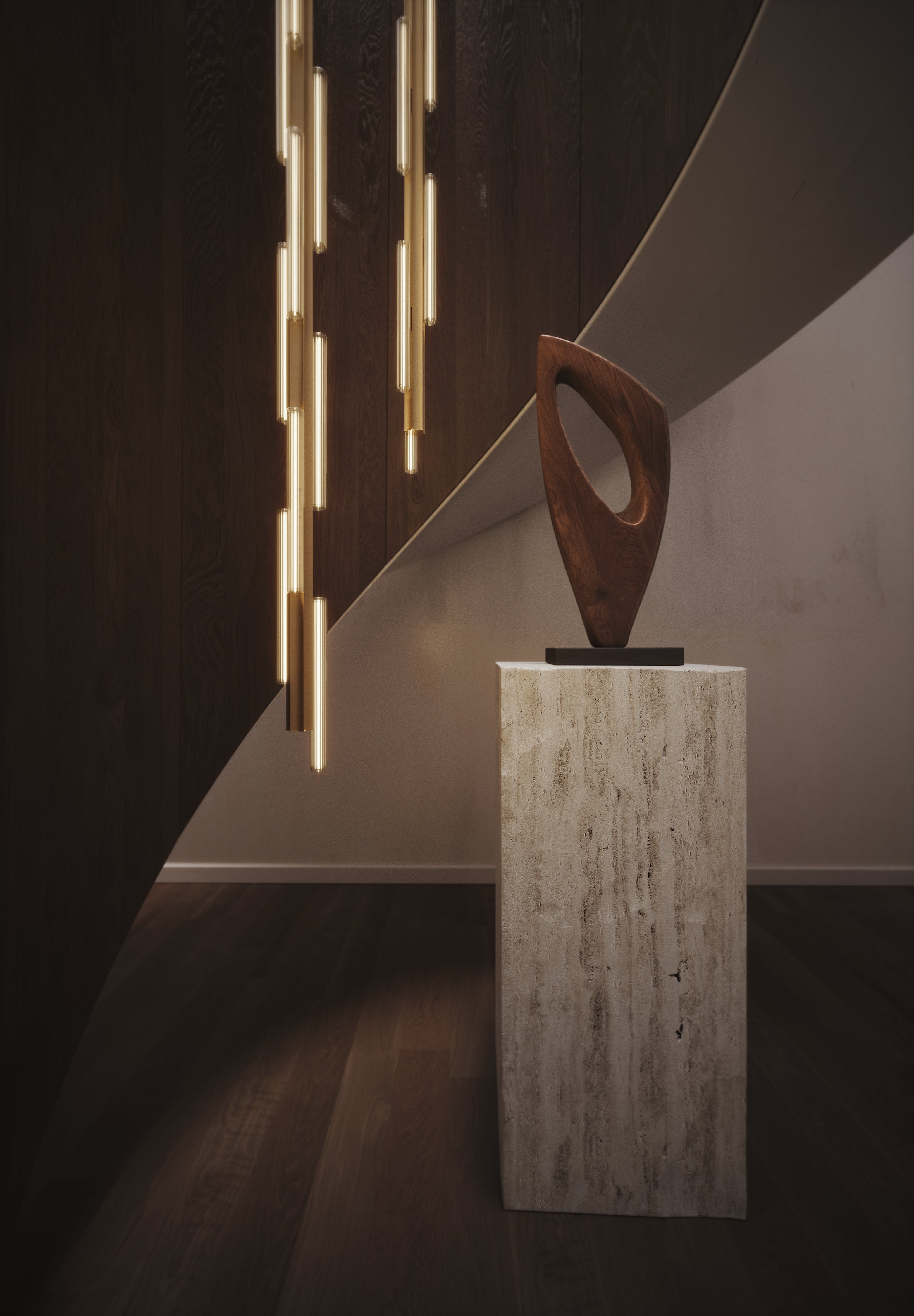 Lampa wisząca 3-punktowa HAIL szczotkowany złoty