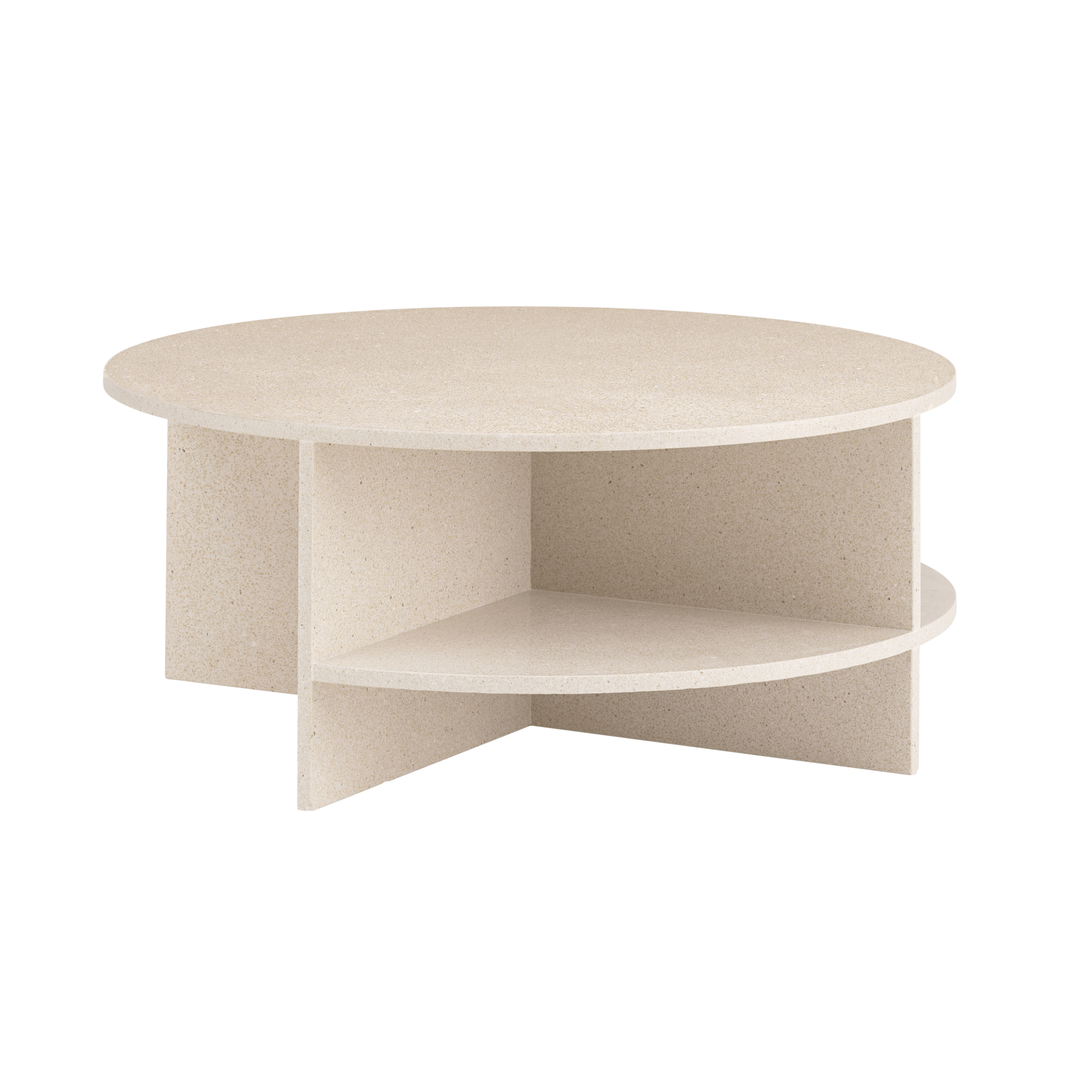 HALVES Light Beige Terrazzo Outdoor Coffee Table