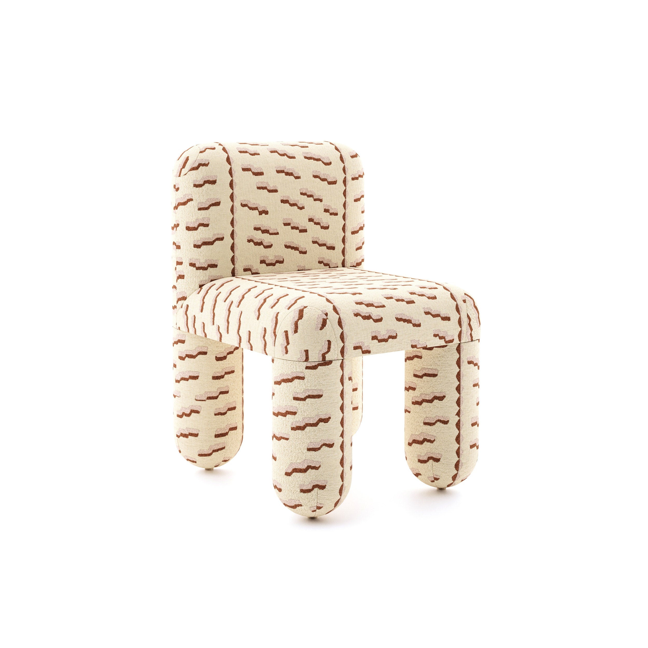 HELLO chair sand beige with brown pattern