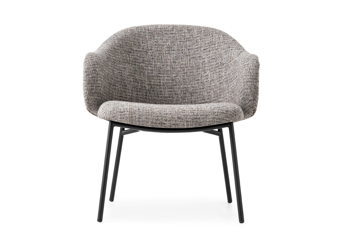 Sessel HOLLY gepolstert mit schwarzem Gestell