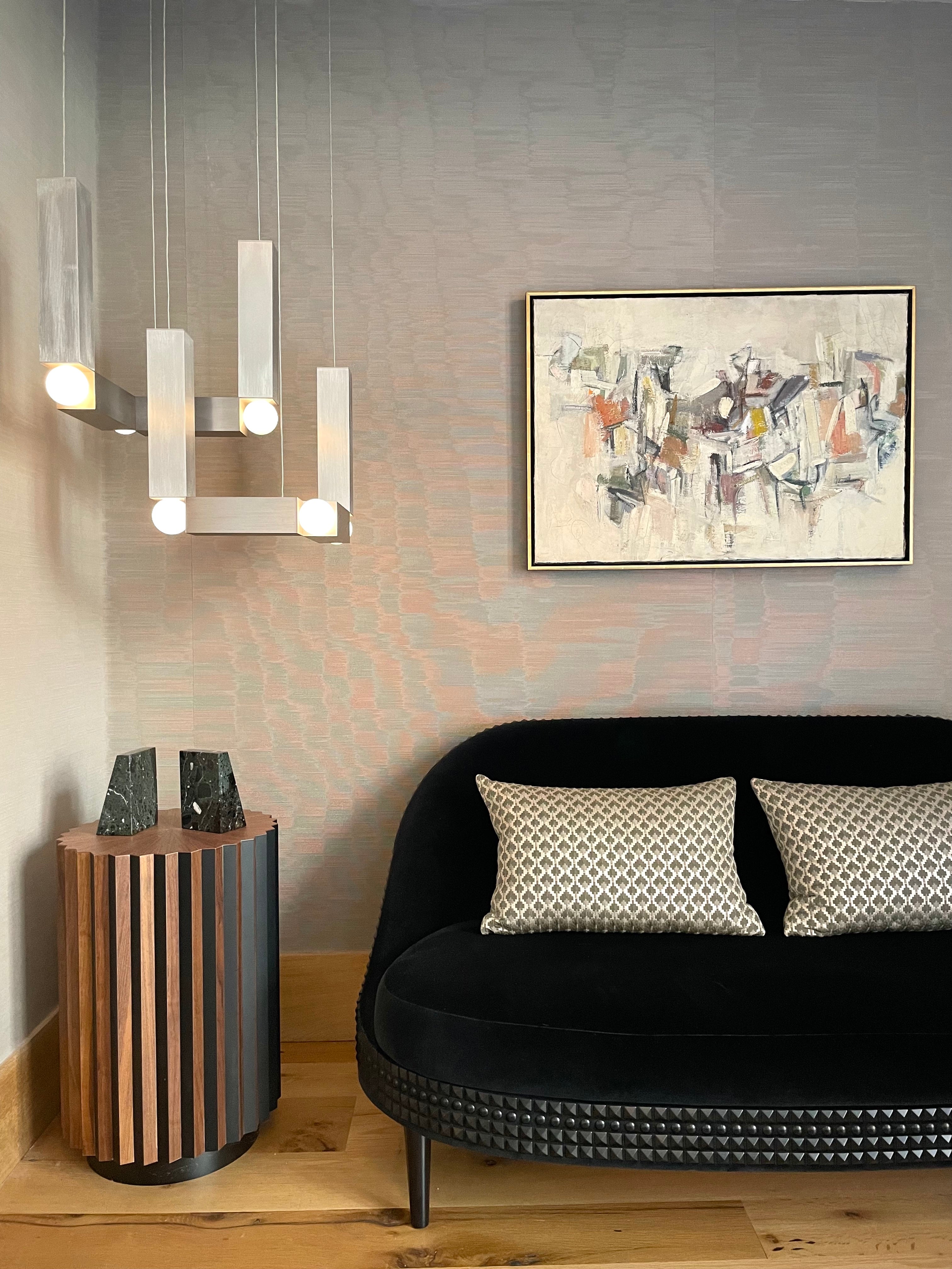 Lampa wisząca VESPER DUO opalowy klosz ze srebrnym wykończeniem