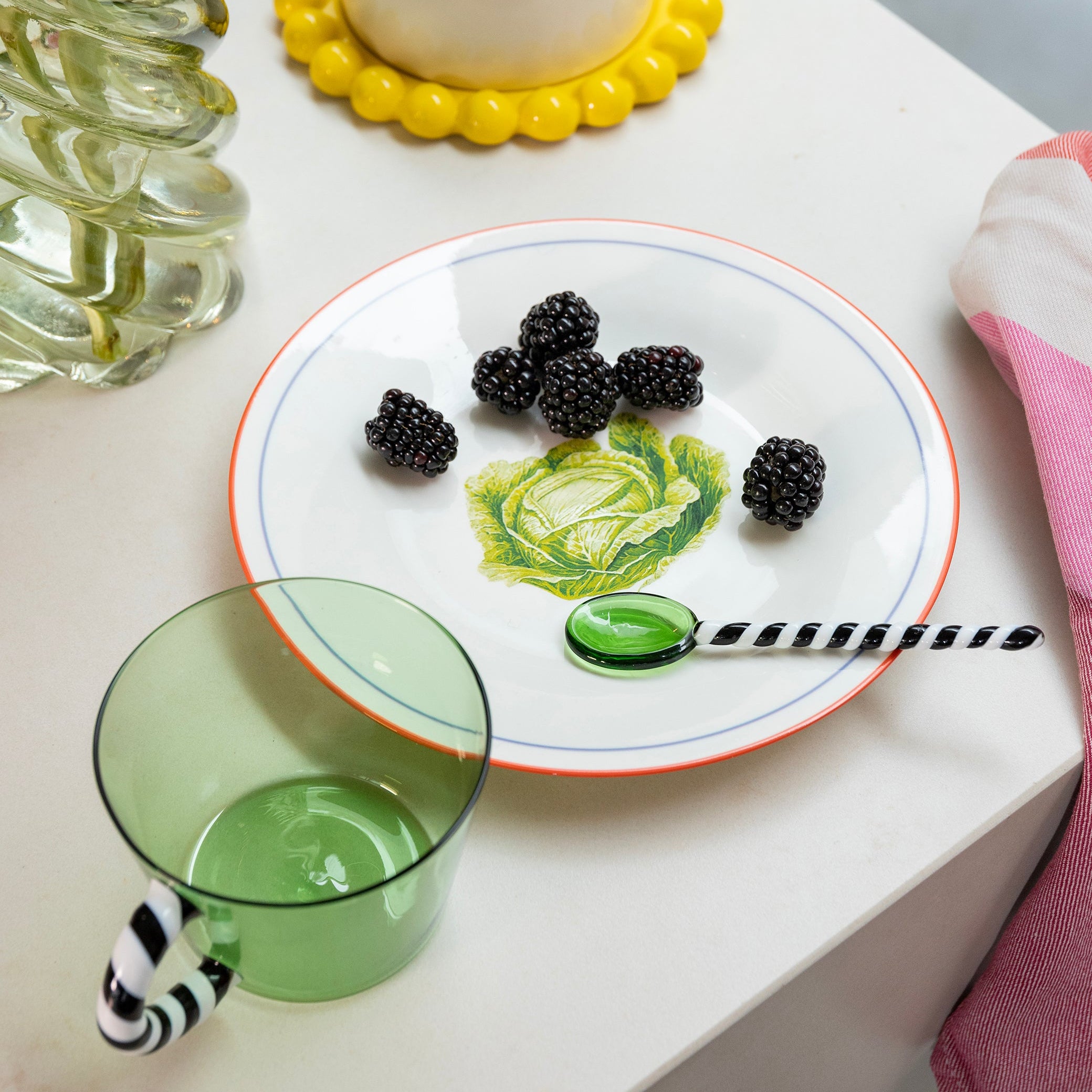 Zestaw talerzy śniadaniowych VEGETABLE biały