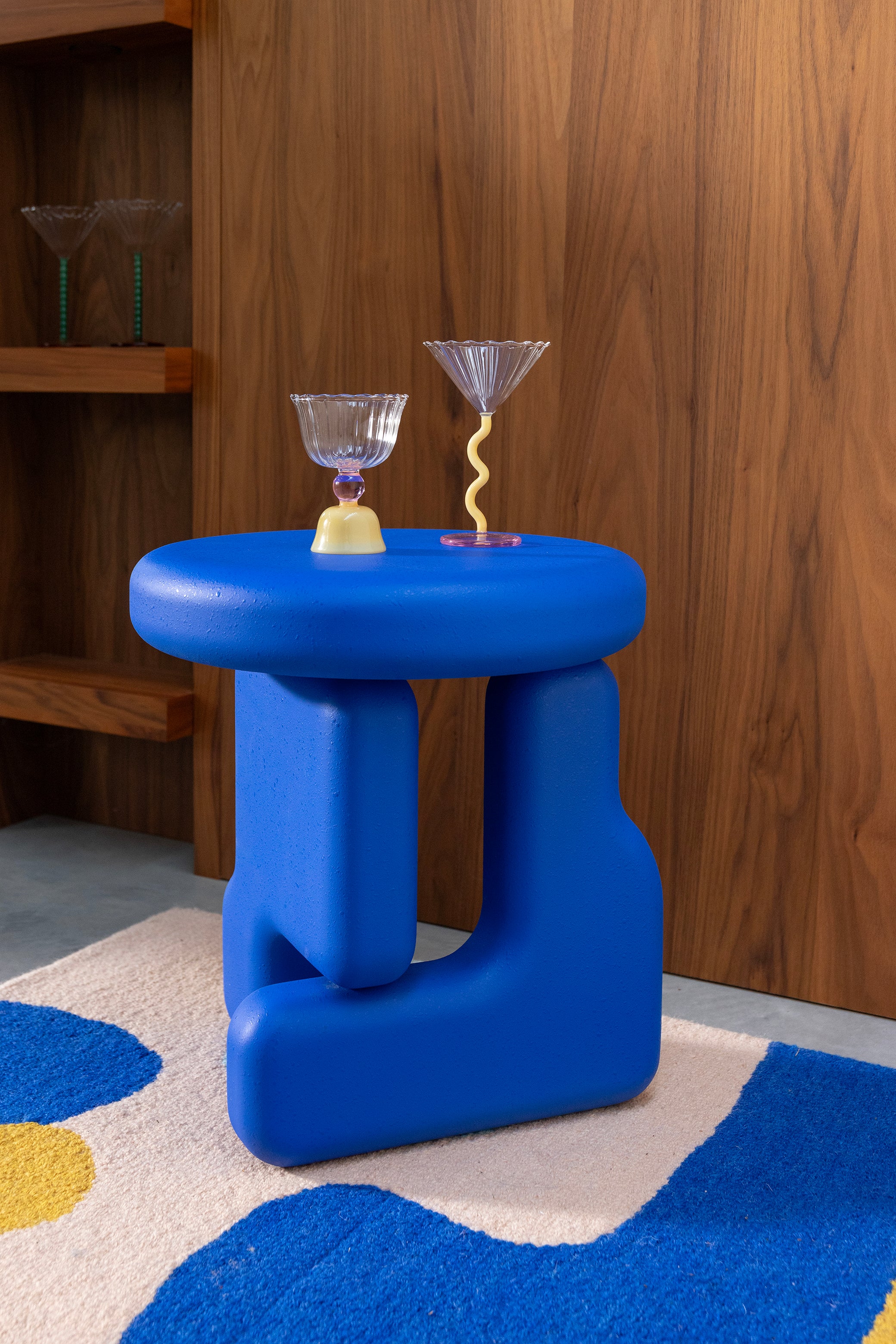 Set aus Glaskelchen TULIP gelb mit rosa