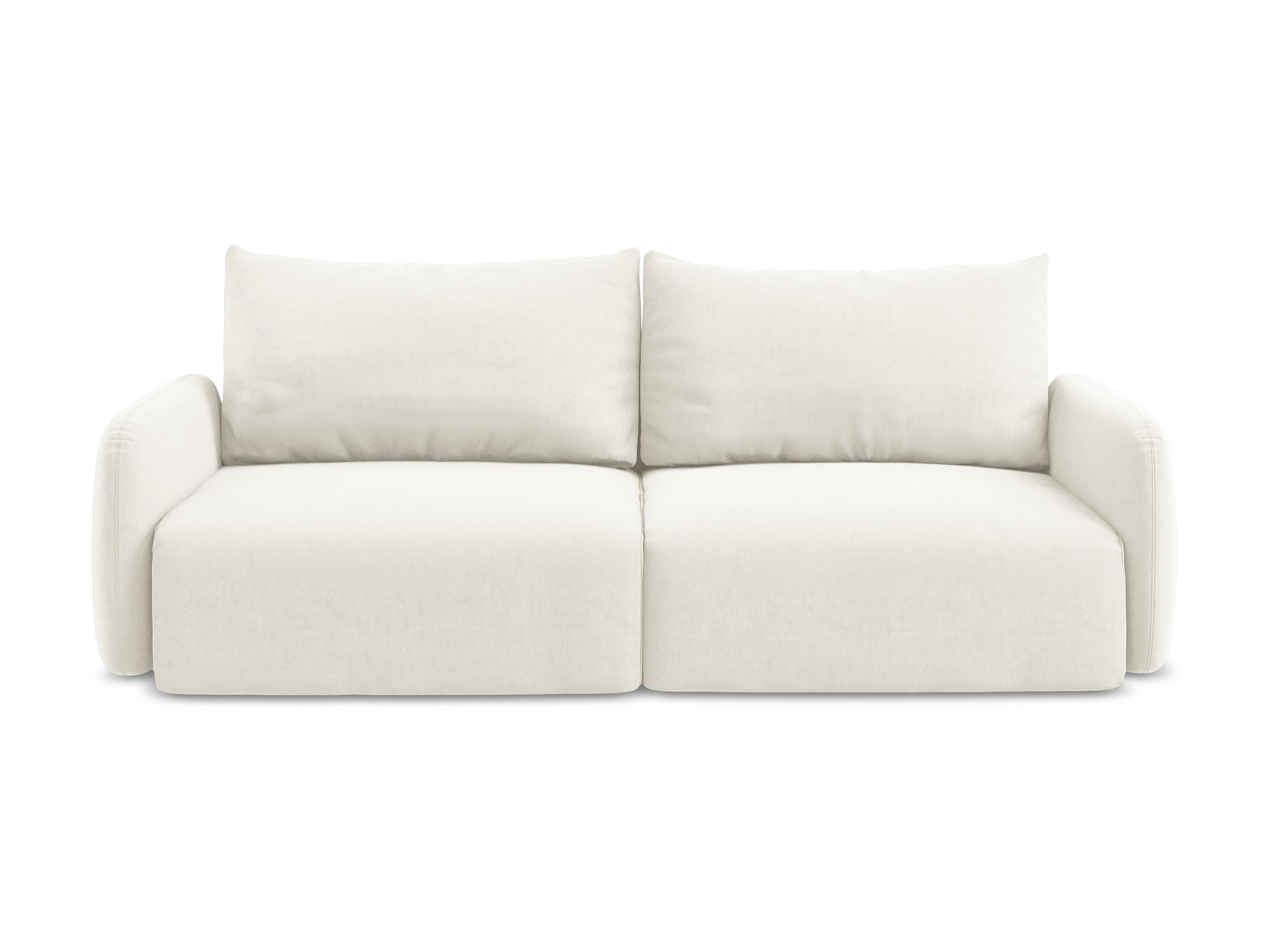 Velvet 3-Seater Sofa with Sleeping Function KALENA Light Beige