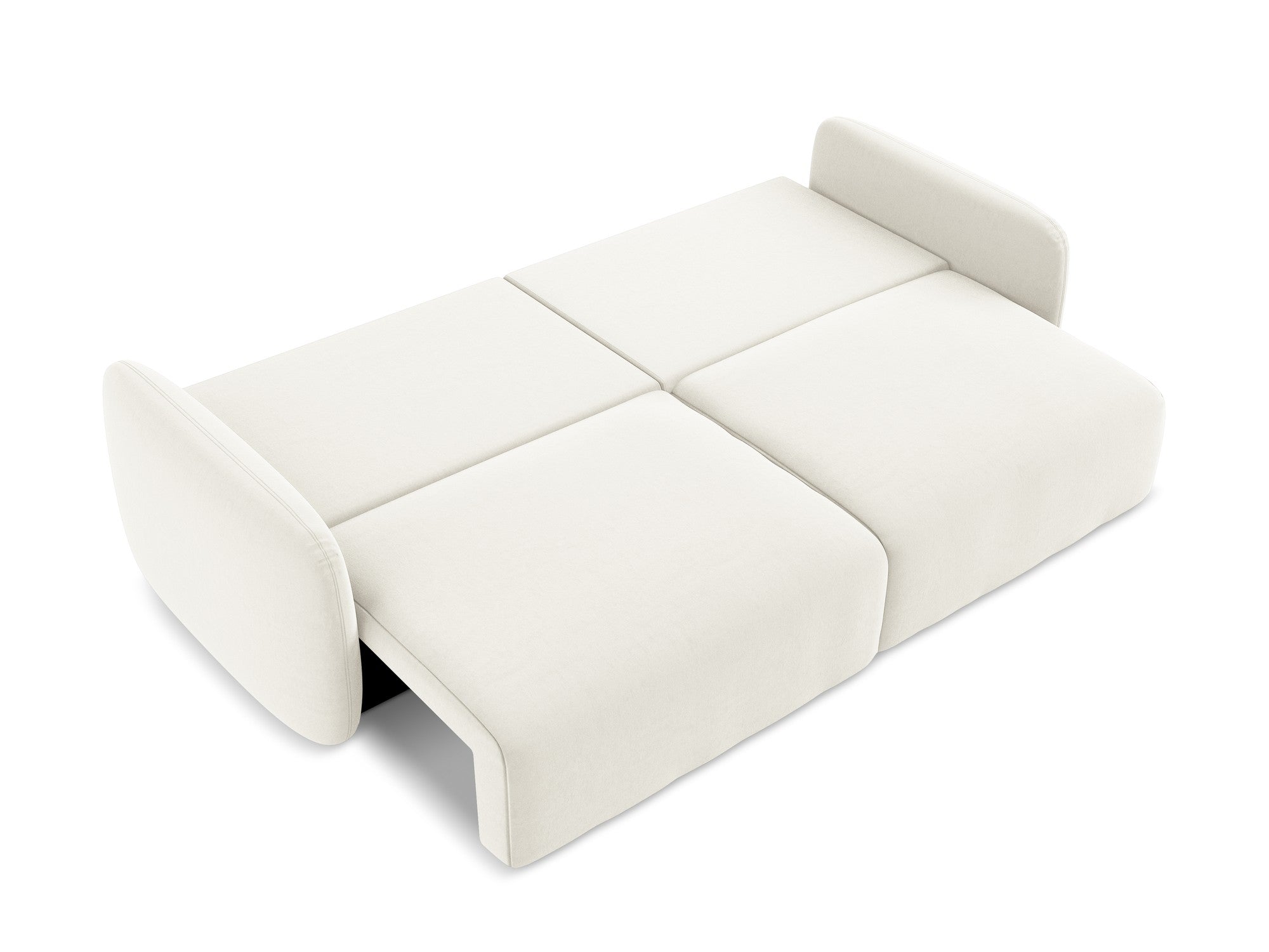 Velvet 3-Seater Sofa with Sleeping Function KALENA Light Beige