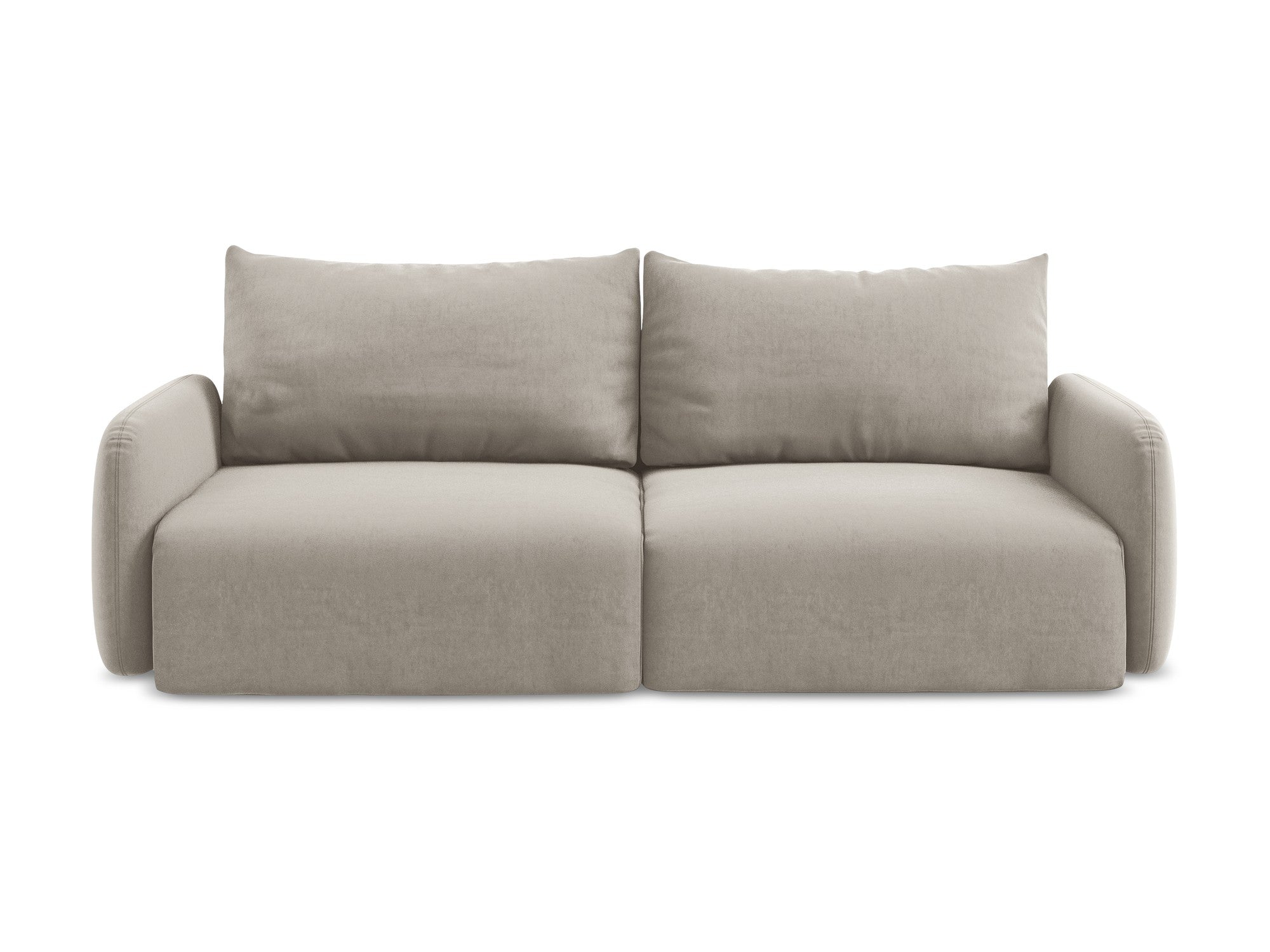 Taupe 3-Seater Velvet Sofa with Sleeping Function KALENA