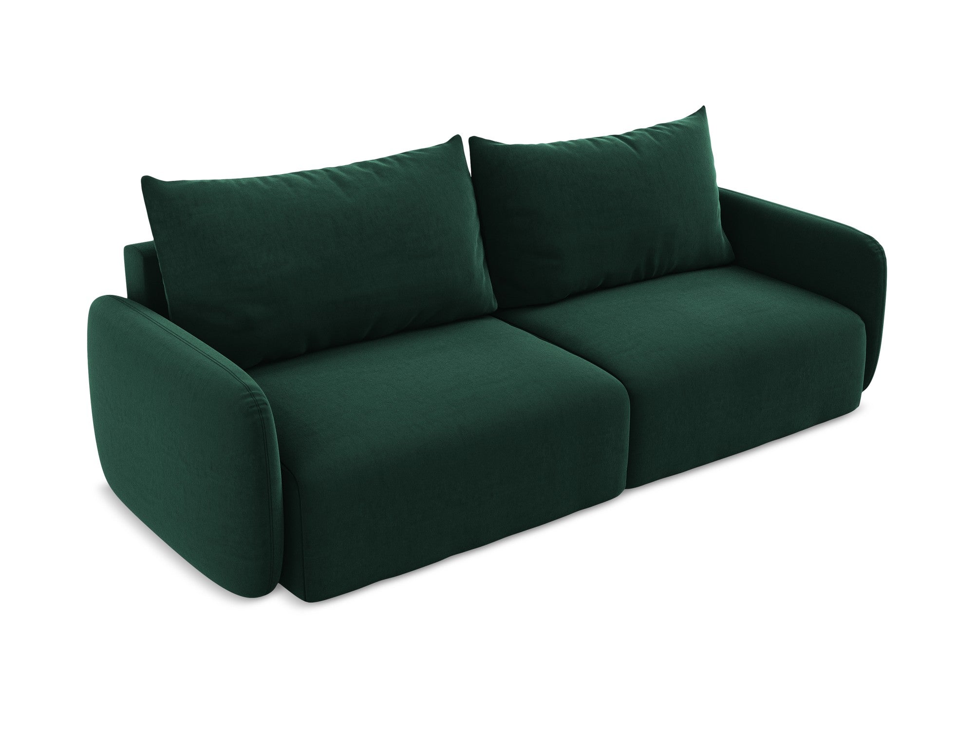 Velvet 3-Seater Sofa with Sleeping Function KALENA in Bottle Green