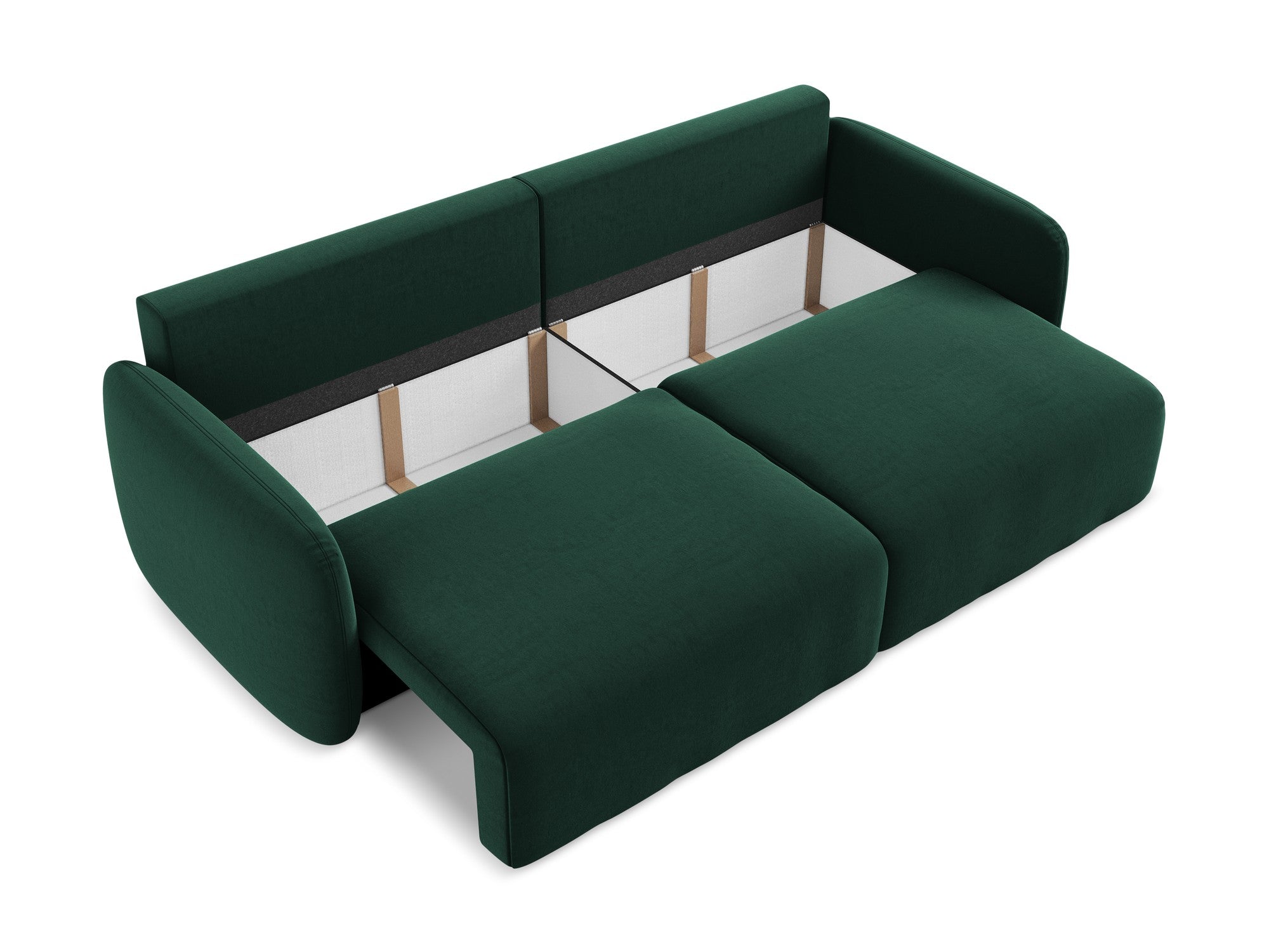 Velvet 3-Seater Sofa with Sleeping Function KALENA in Bottle Green