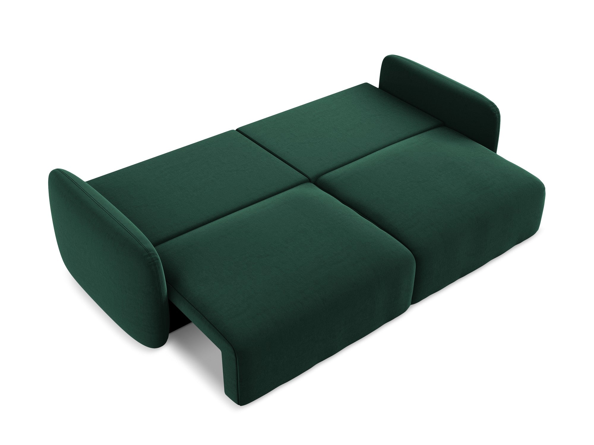 Velvet 3-Seater Sofa with Sleeping Function KALENA in Bottle Green