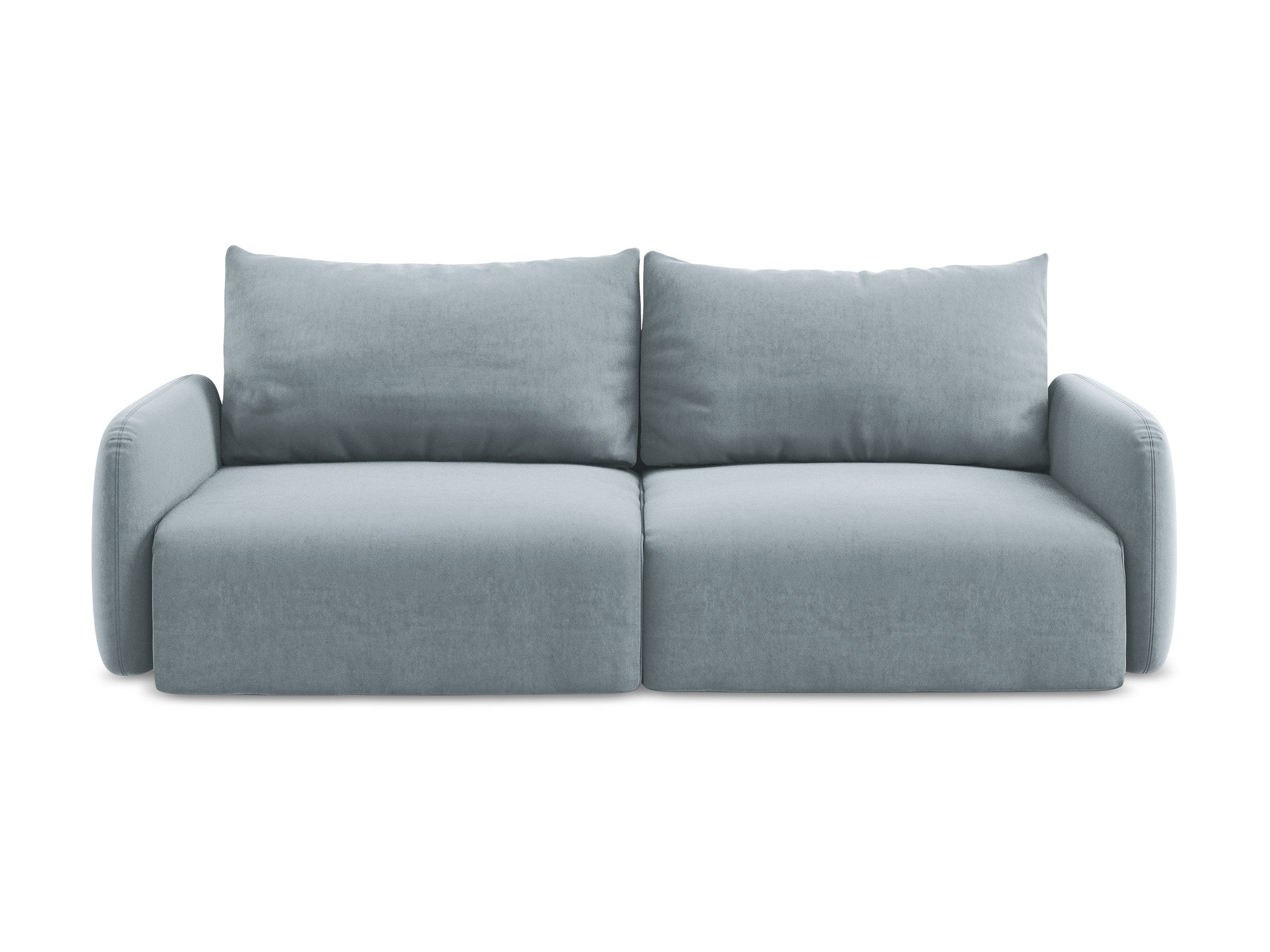 Velvet 3-Seater Sofa with Sleeping Function KALENA Light Blue
