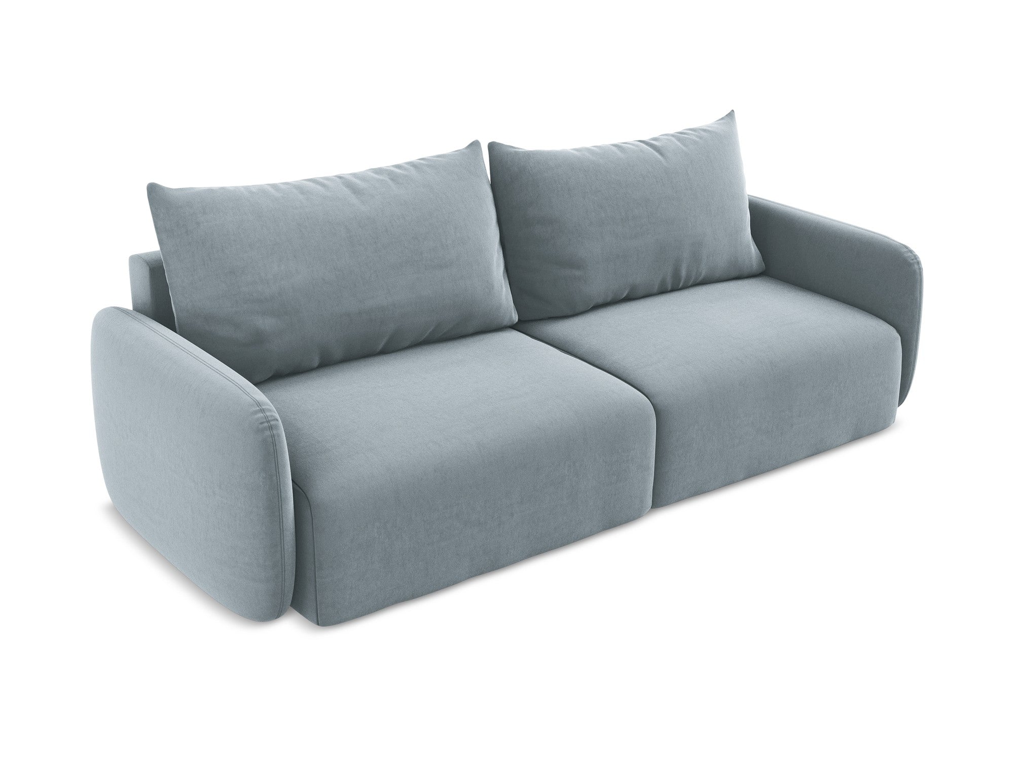 Velvet 3-Seater Sofa with Sleeping Function KALENA Light Blue