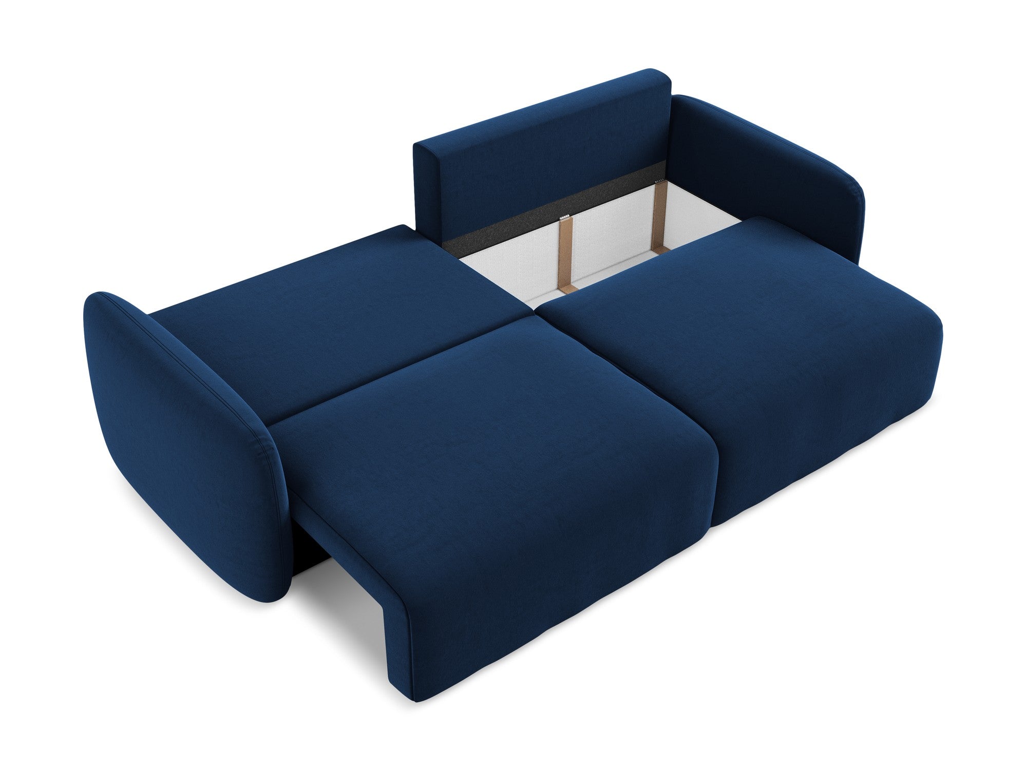 Velvet 3-Seater Sofa with Sleeping Function KALENA Royal Blue