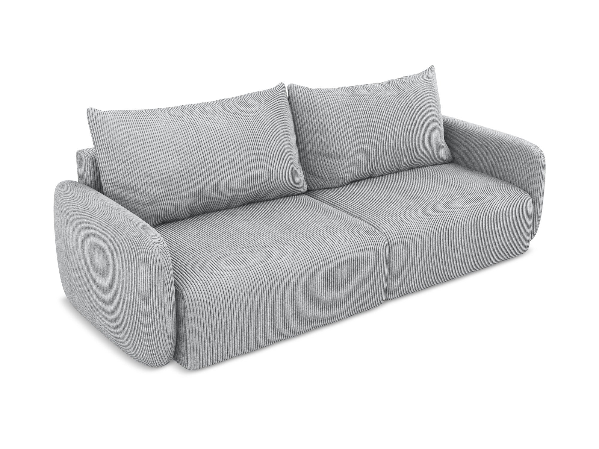 3-Seater Sofa with Sleeping Function KALENA Light Gray Corduroy