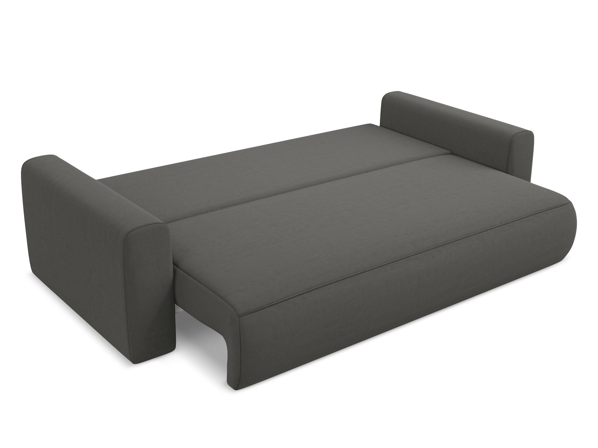 Velvet 3-Seater Sofa with Sleeping Function KAPUA Steel Gray