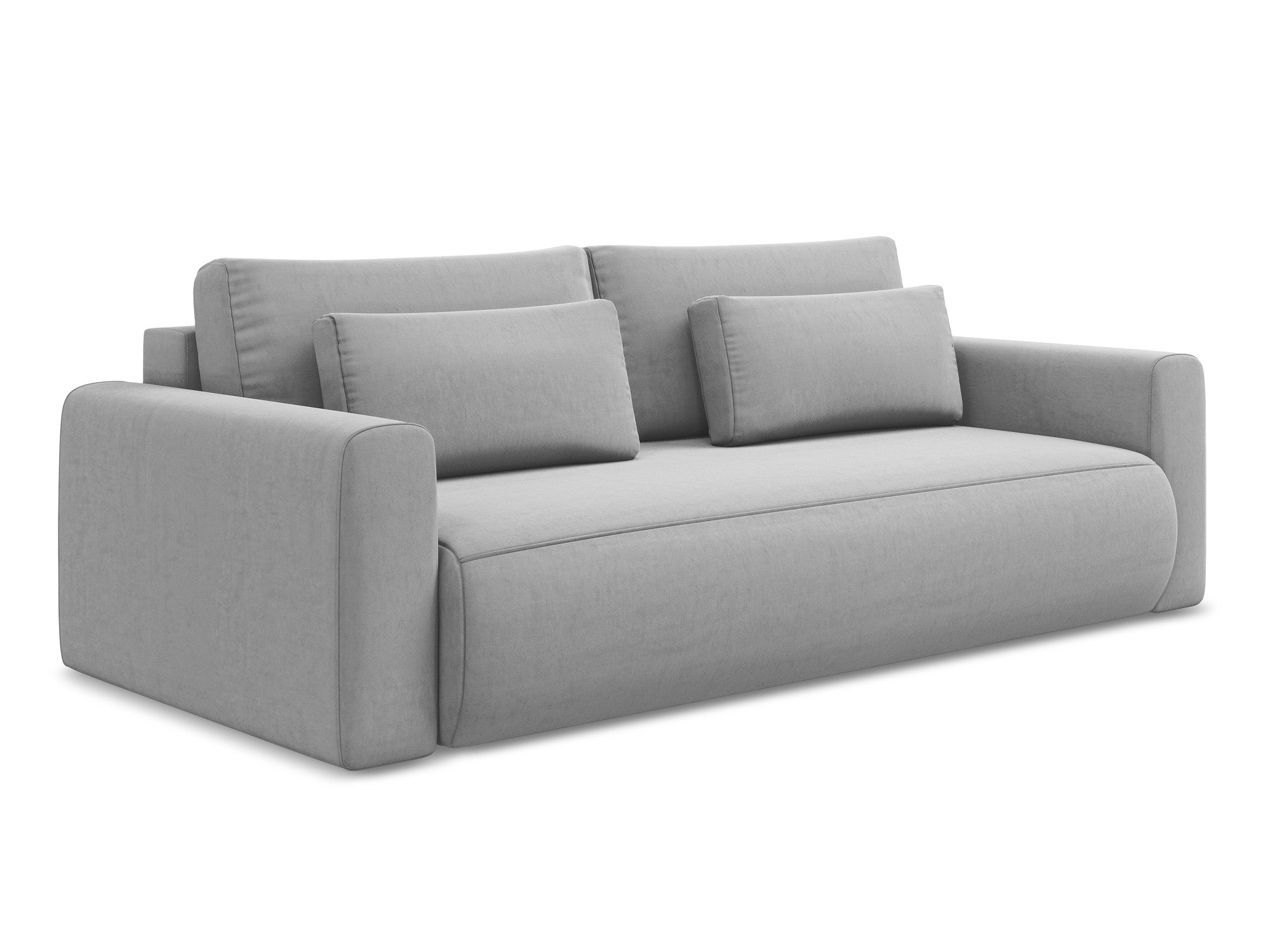 Gray 3-Seater Velvet Sofa with Sleeping Function KAPUA