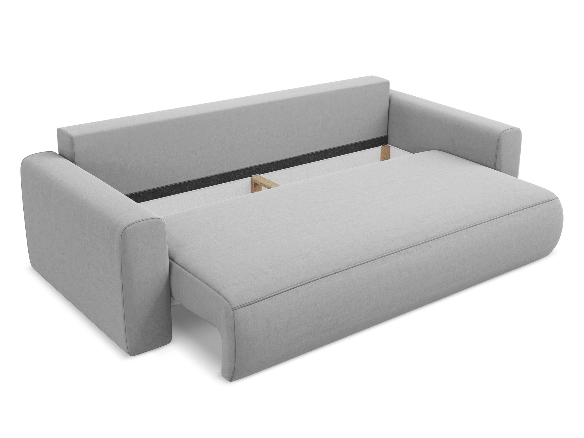 Gray 3-Seater Velvet Sofa with Sleeping Function KAPUA