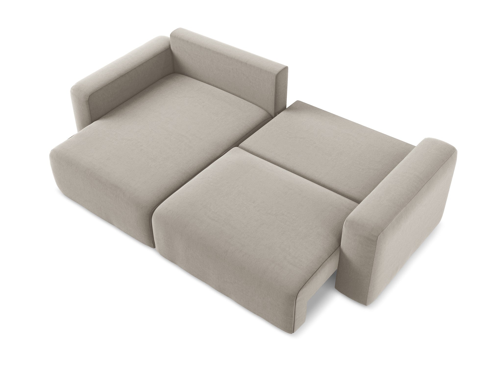 Samt-Ecksofa links mit Schlaffunktion KONA taupe
