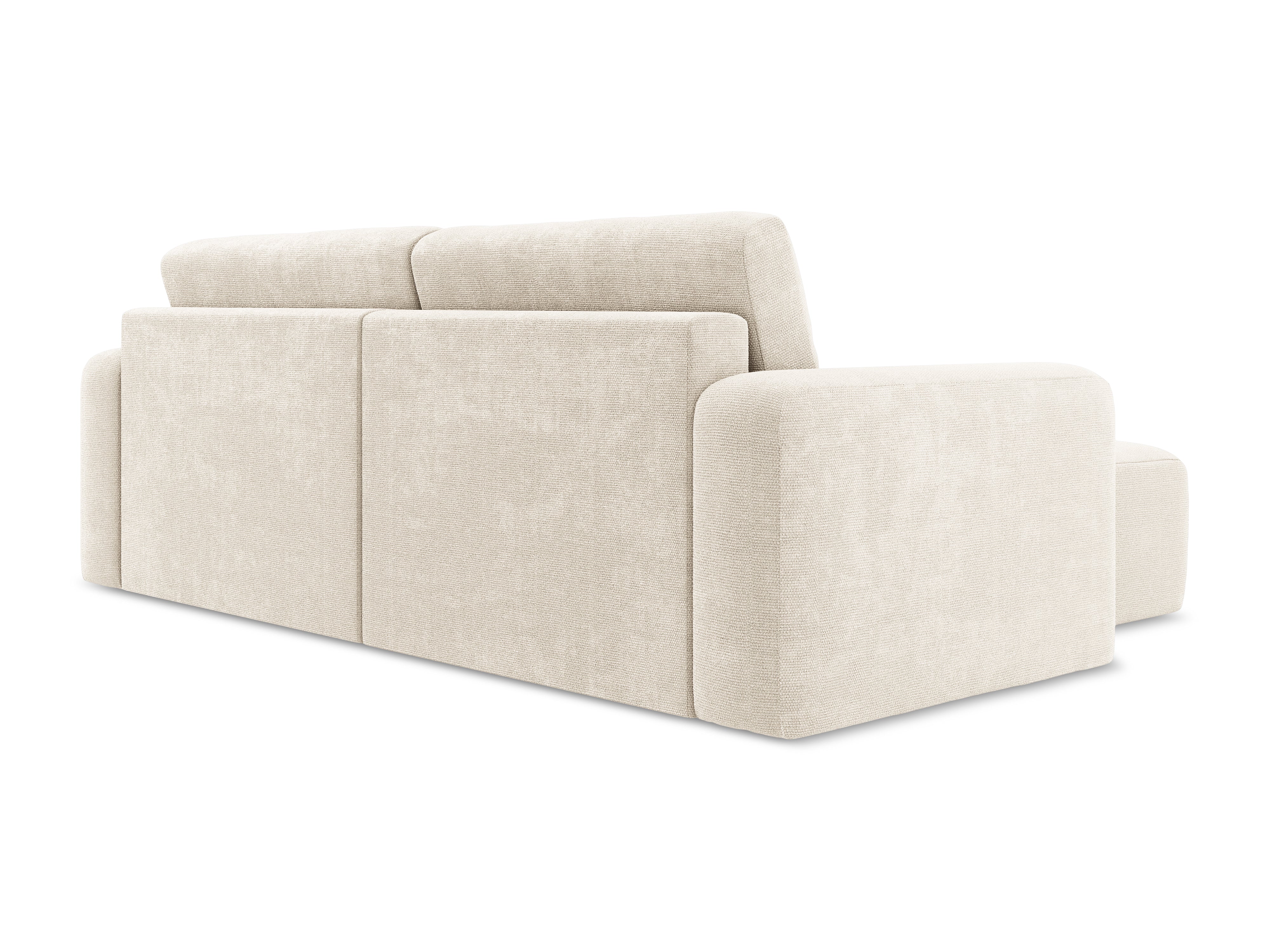 Left-sided corner sofa bed KONA light beige chenille
