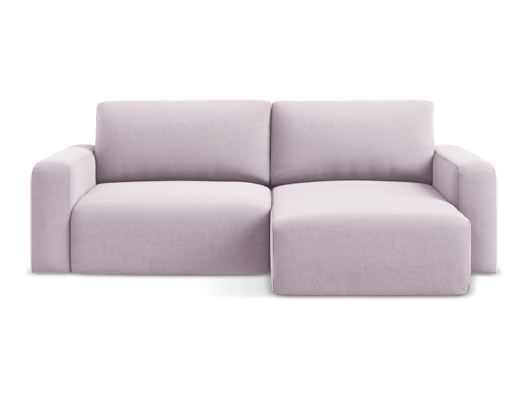 Samt-Ecksofa rechts mit Schlaffunktion KONA lavendel