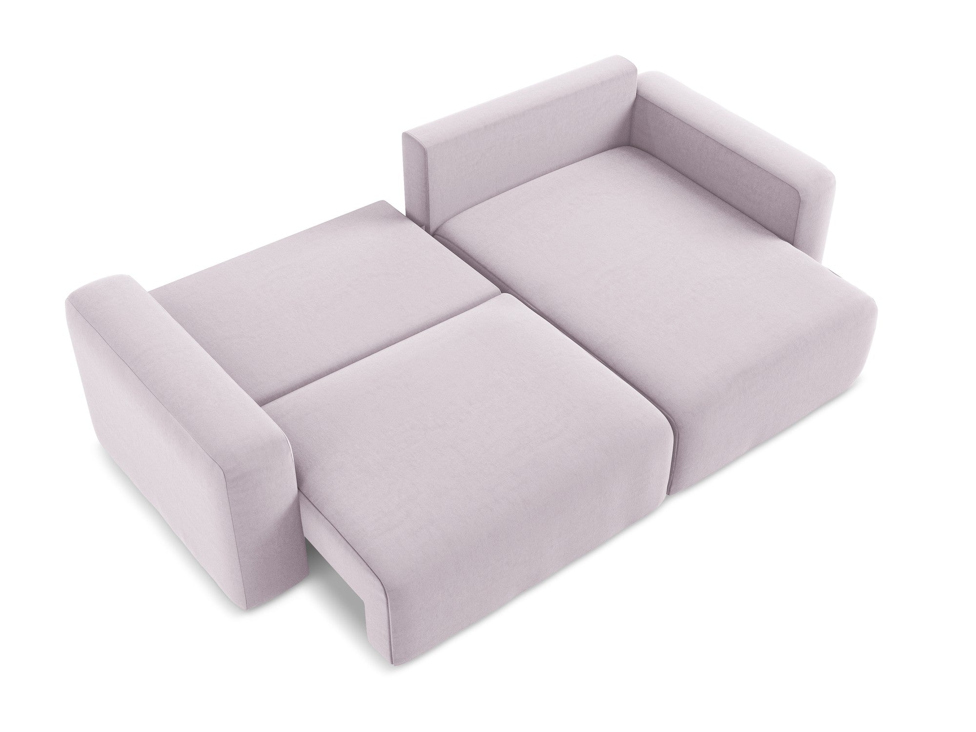 Samt-Ecksofa rechts mit Schlaffunktion KONA lavendel