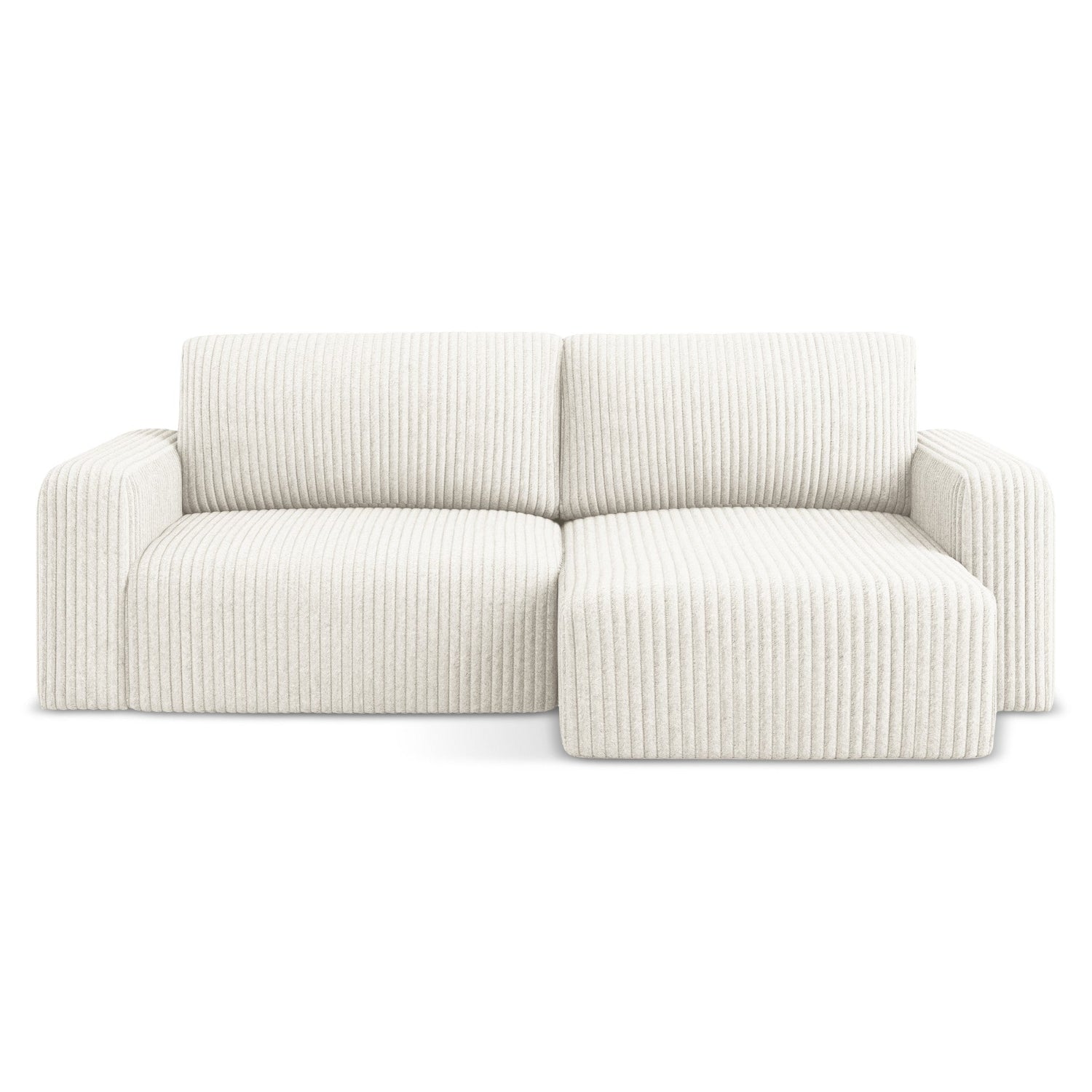 Right-facing corner sofa bed KONA light beige corduroy