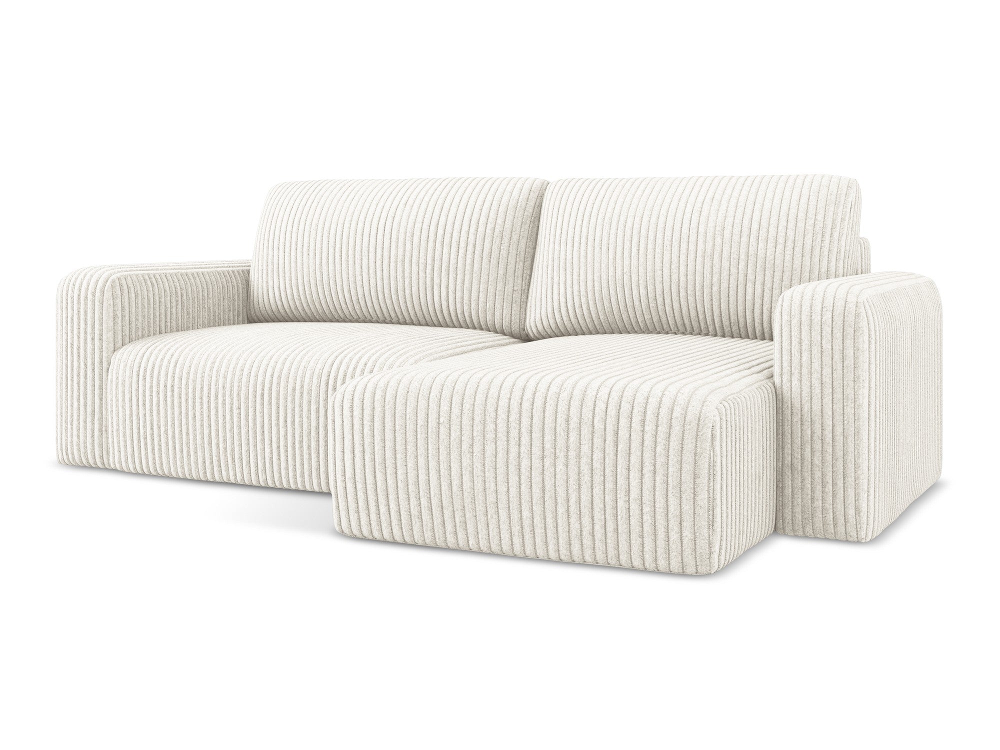 Right-facing corner sofa bed KONA light beige corduroy