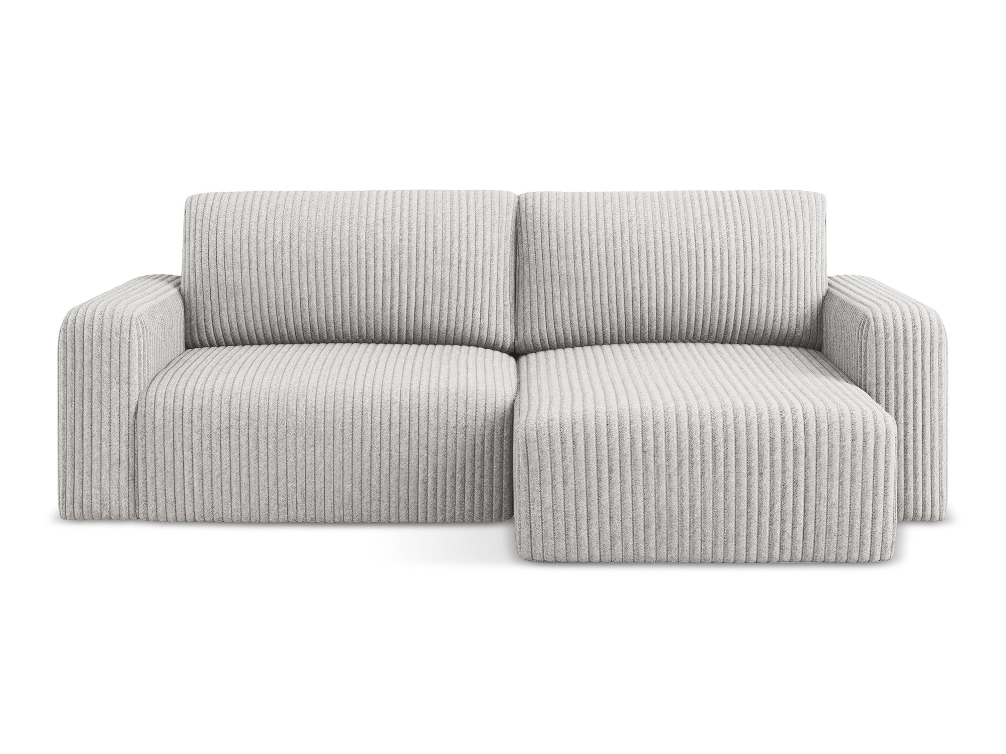 Right-facing corner sofa bed KONA light gray corduroy