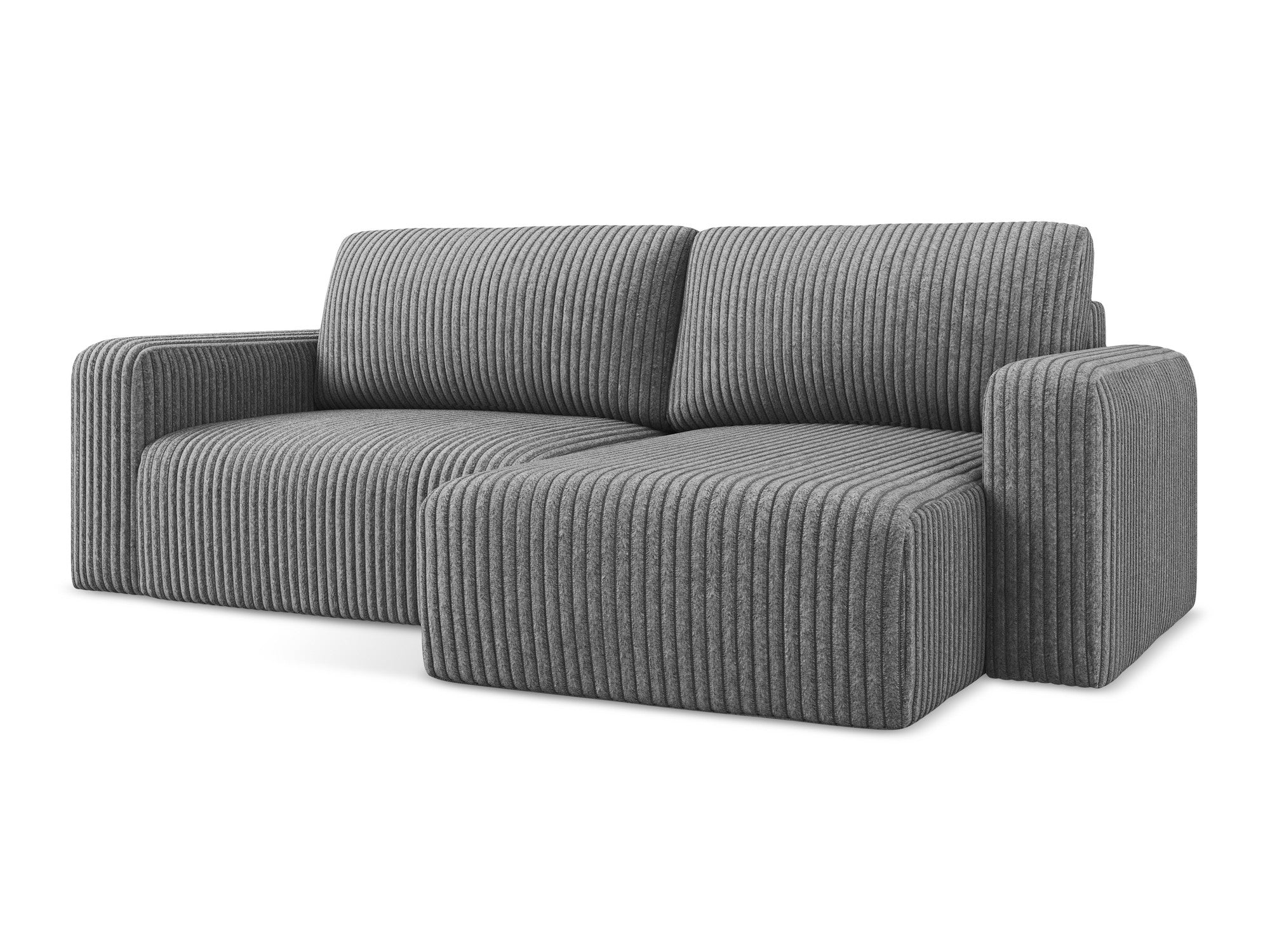 Right-facing corner sofa bed KONA dark gray corduroy