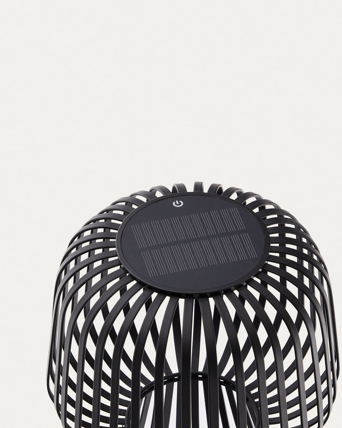 Lampa stołowa ogrodowa solarna REIBA czarny metal – ujęcie 3