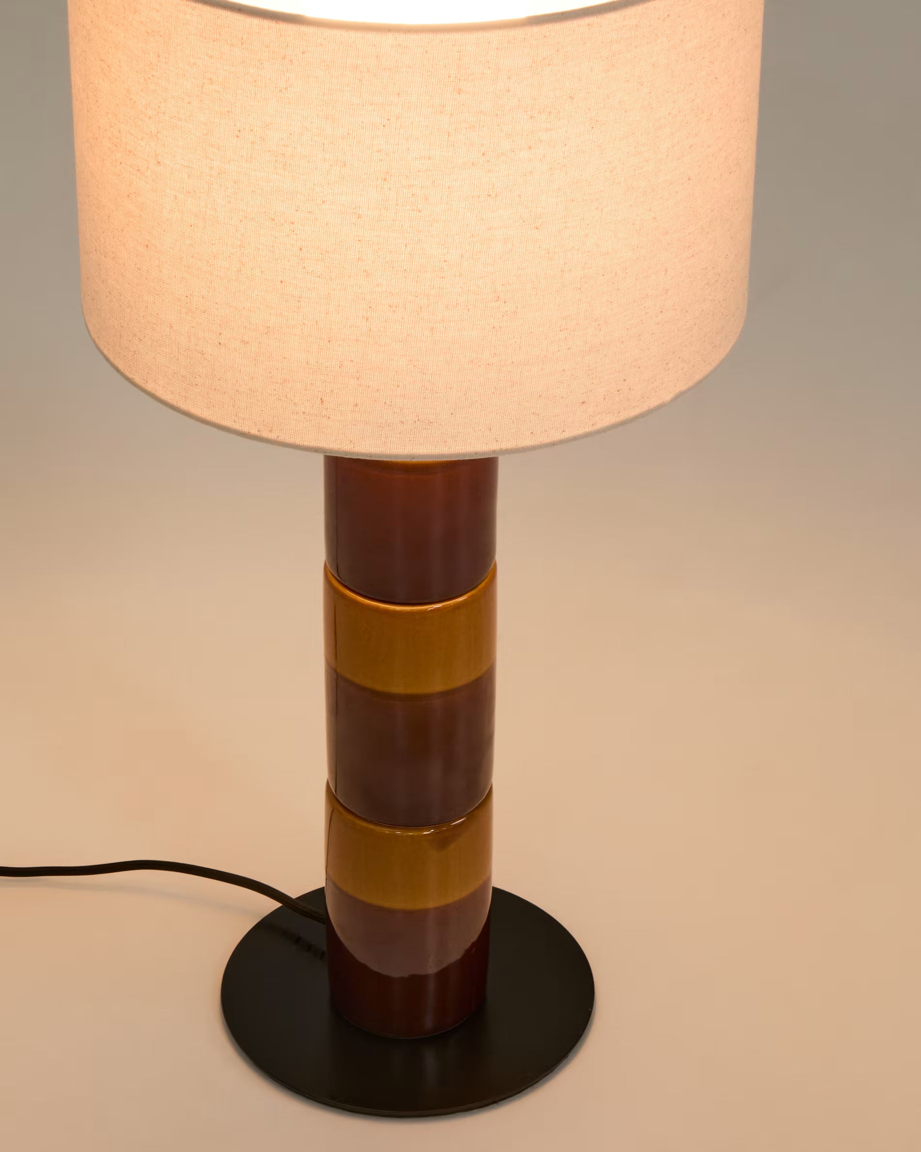 Lampa stołowa MAVRAN brązowy z musztardowym